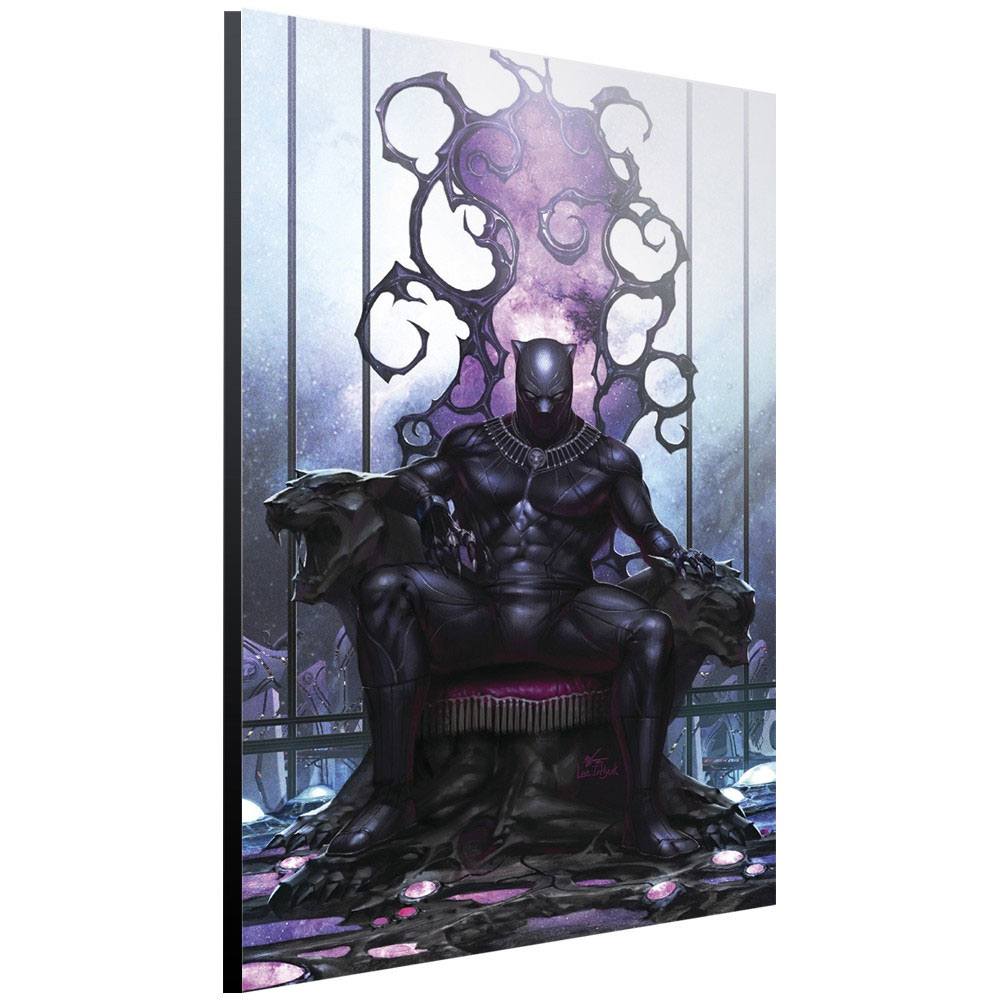 Marvel tableau en bois Black Panther on Throne by In-Hyuk Lee 24 x 36,5 cm