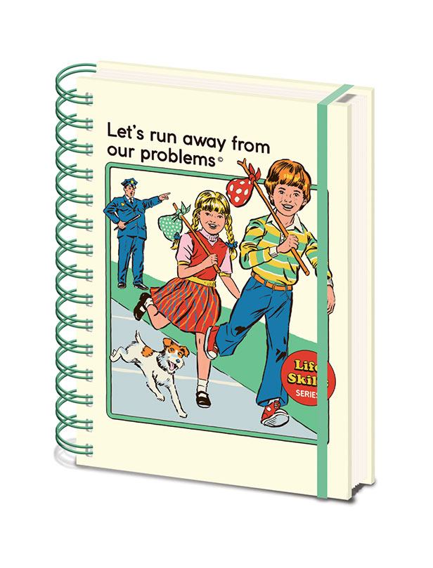 Steven Rhodes cahier  spirale A5 Wiro Let\'s Run Away From Our Problems