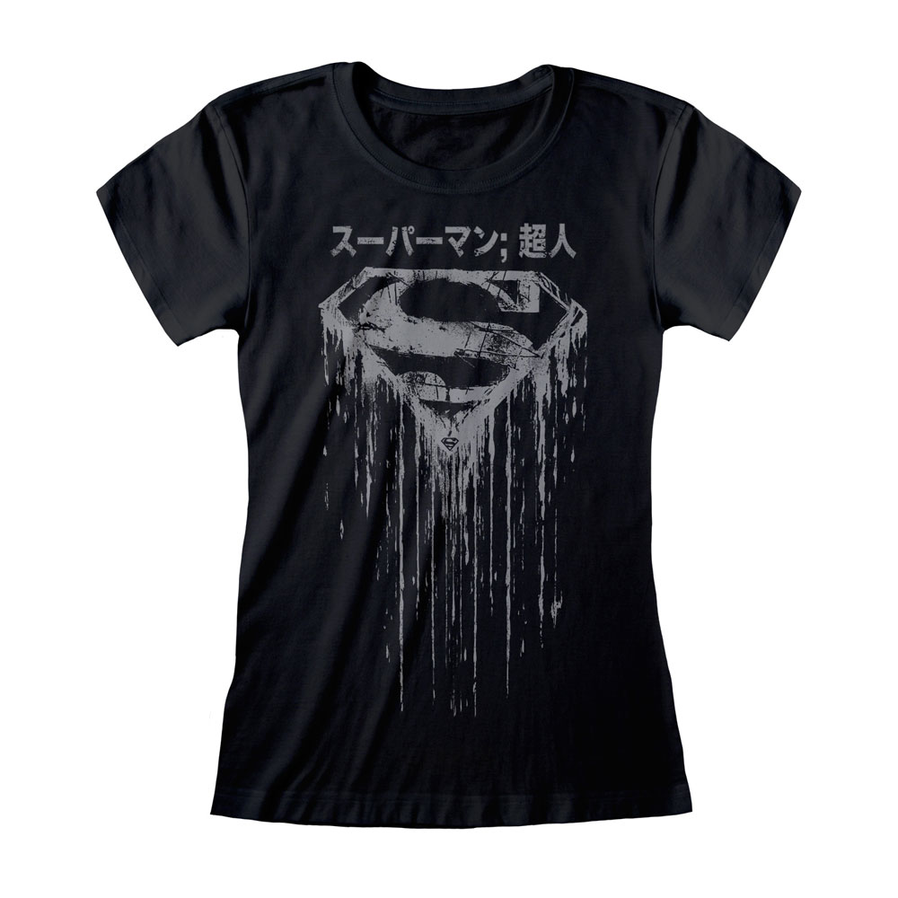 DC Superman T-Shirt femme Japanese Logo Distressed (L)