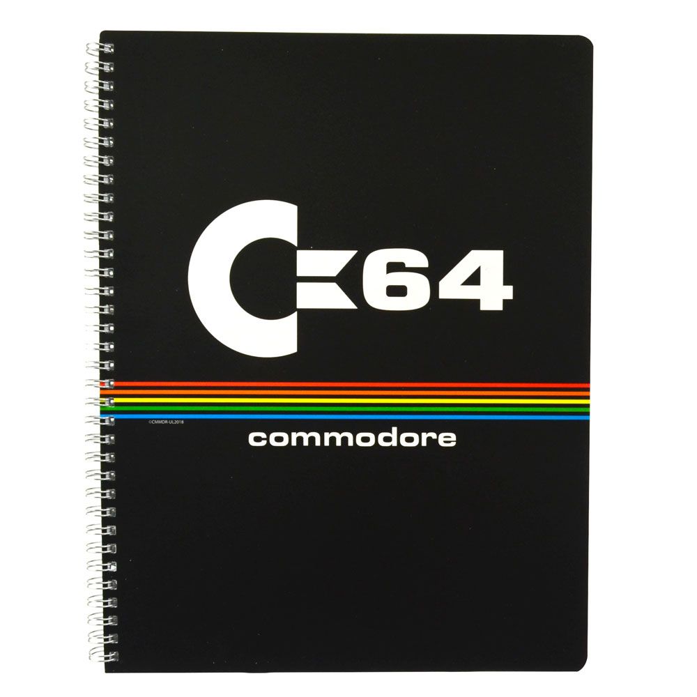 Commodore 64 cahier  spirale A4 Black Logo