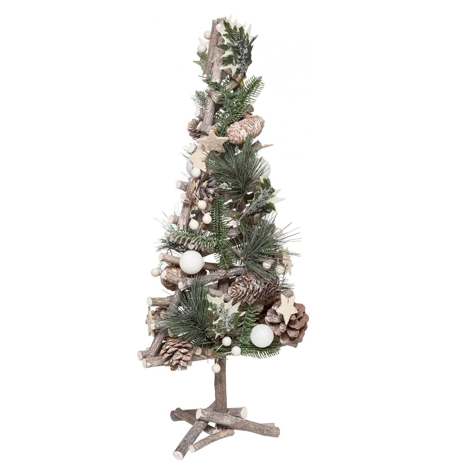 Sapin de Noel en bois pomme de pin etoile 55 cm