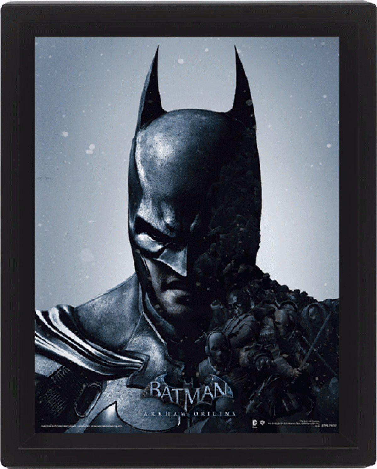 BATMAN Arkham Origins Poster effet 3D encadr Batman Joker 26 x 20 cm