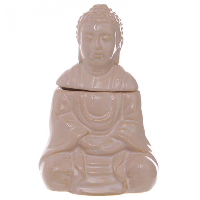 Brleur  Huile cramique Bouddha Tha avec couvercle rose