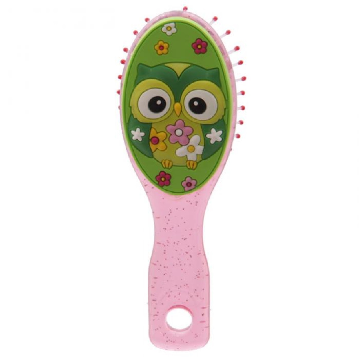 Brosse  cheveux Chouette verte