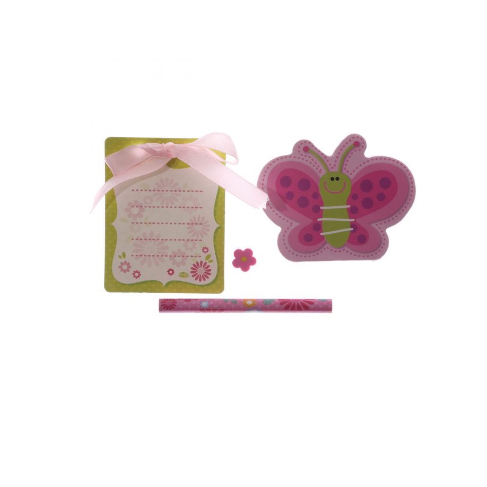 Set Crayon et Bloc notes Papillon