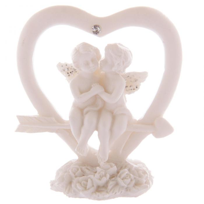 Statuette Anges Amoureux sur Flche de Cupidon