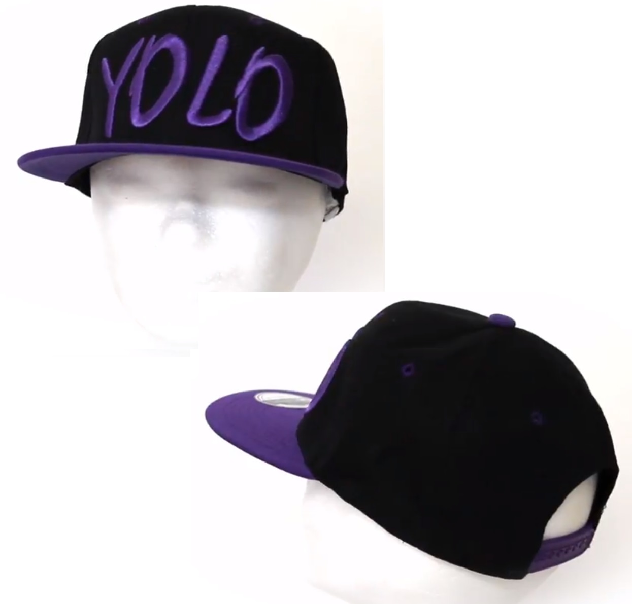 Casquette noir et violet YOLO