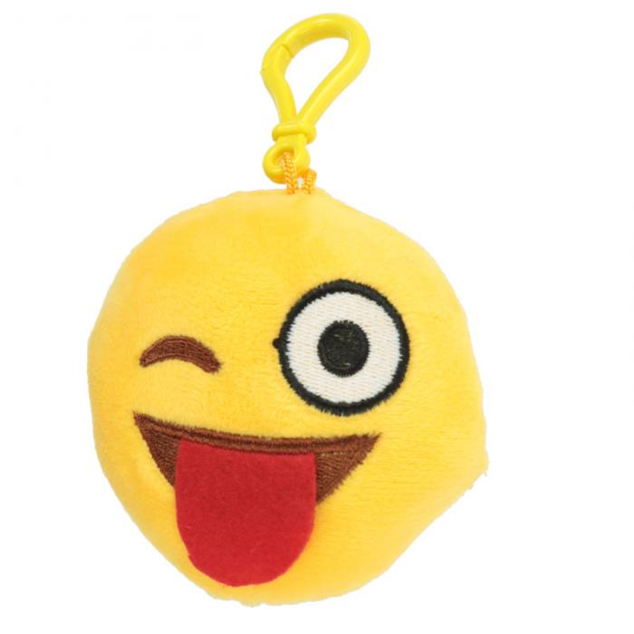 Porte-cls peluche sonore Emoji Clin d'oeil