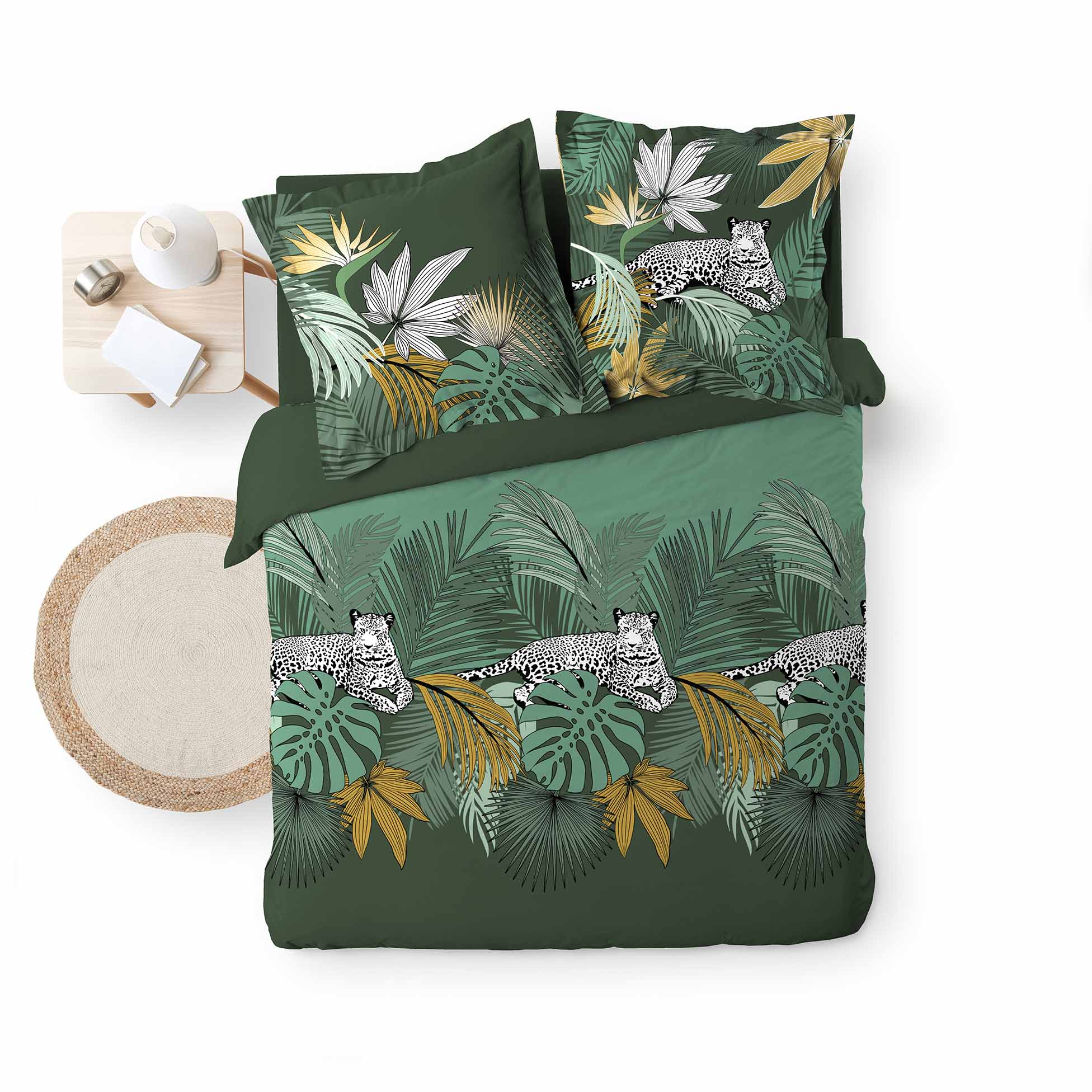 Parure Housse de couette + taie Tropicale Jungle