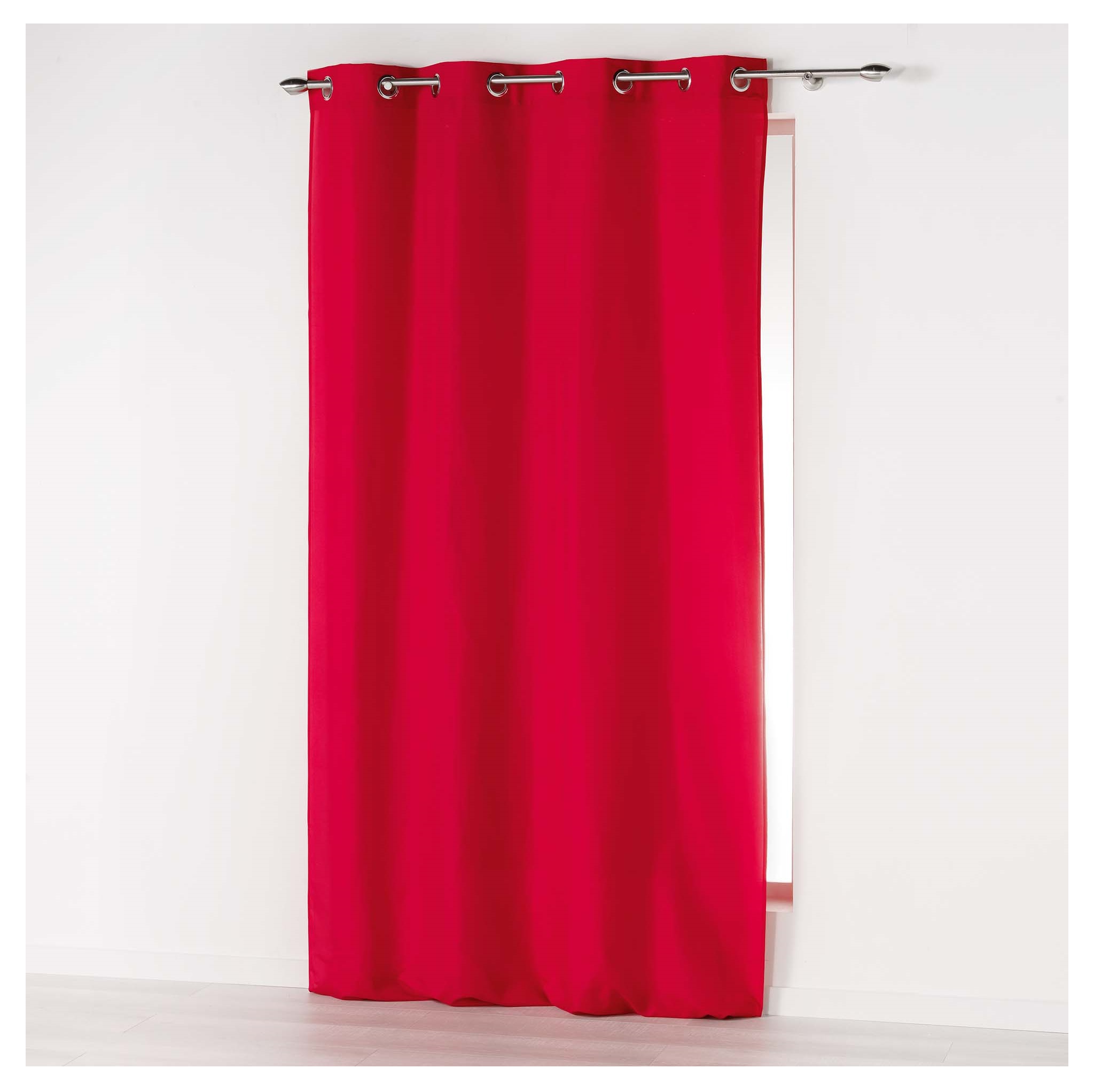 Rideau a oeillets Absolu 140 x 280 cm Rouge