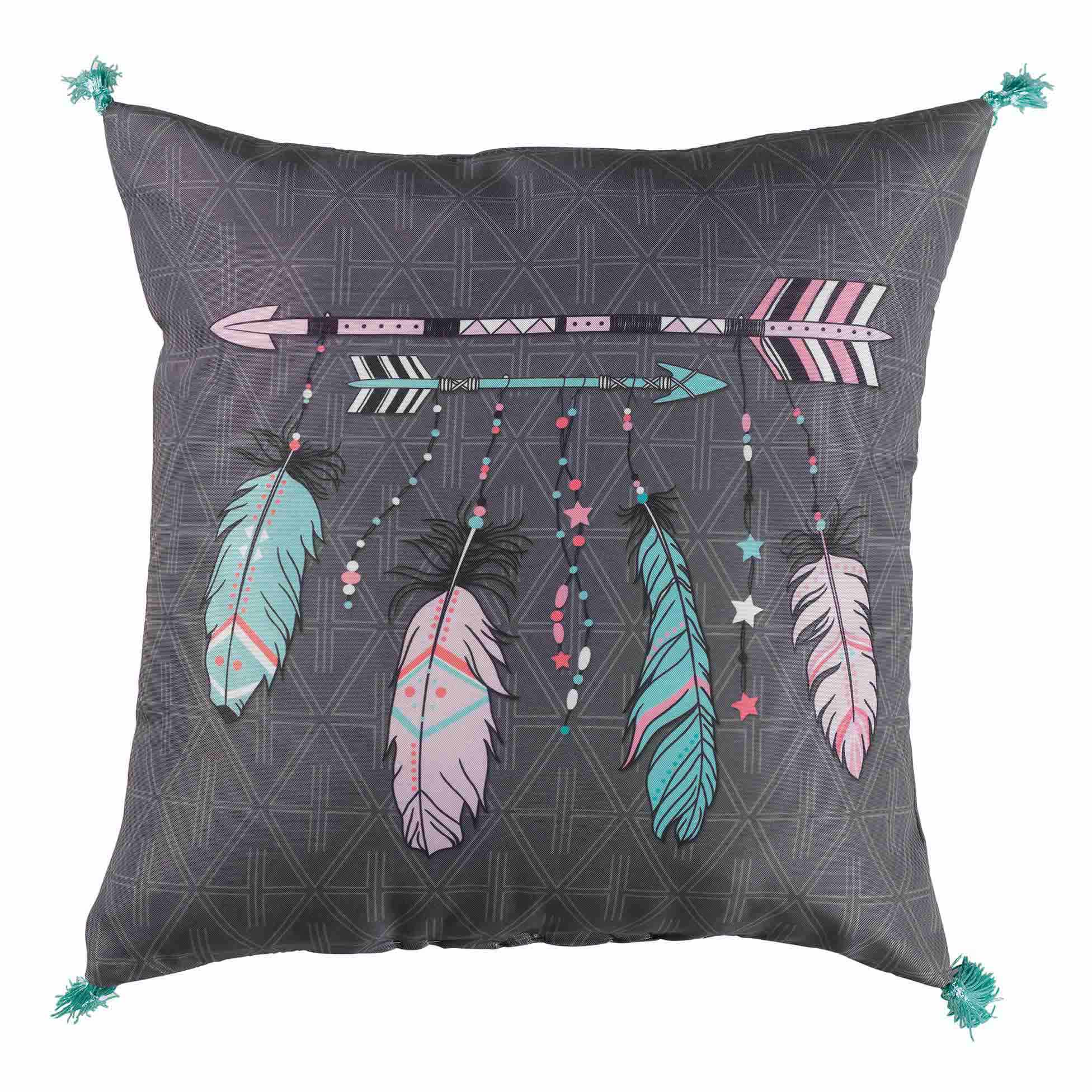 Coussin Pompons Collection Plumes t Indien