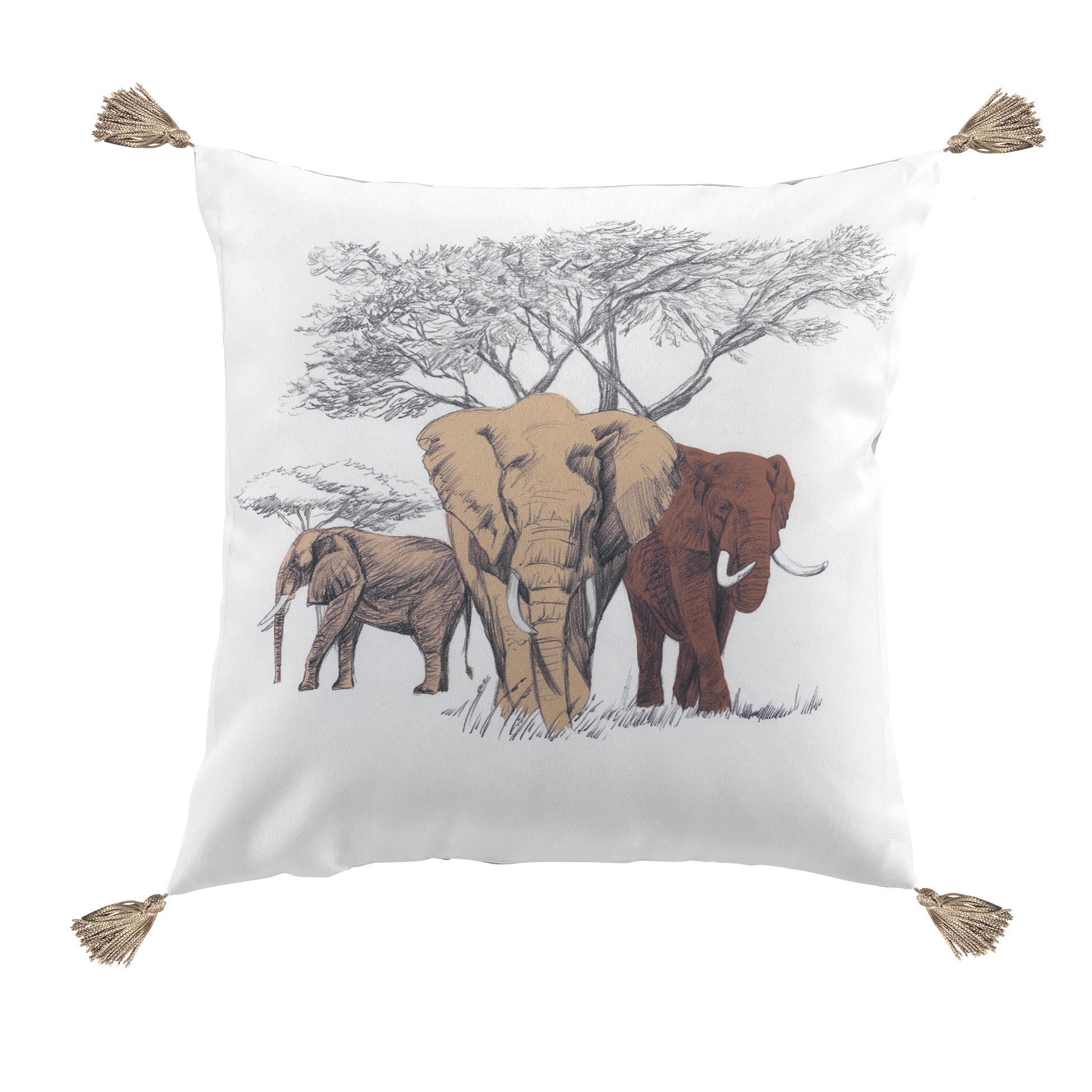 Coussin Pompons Collection Grands lphants
