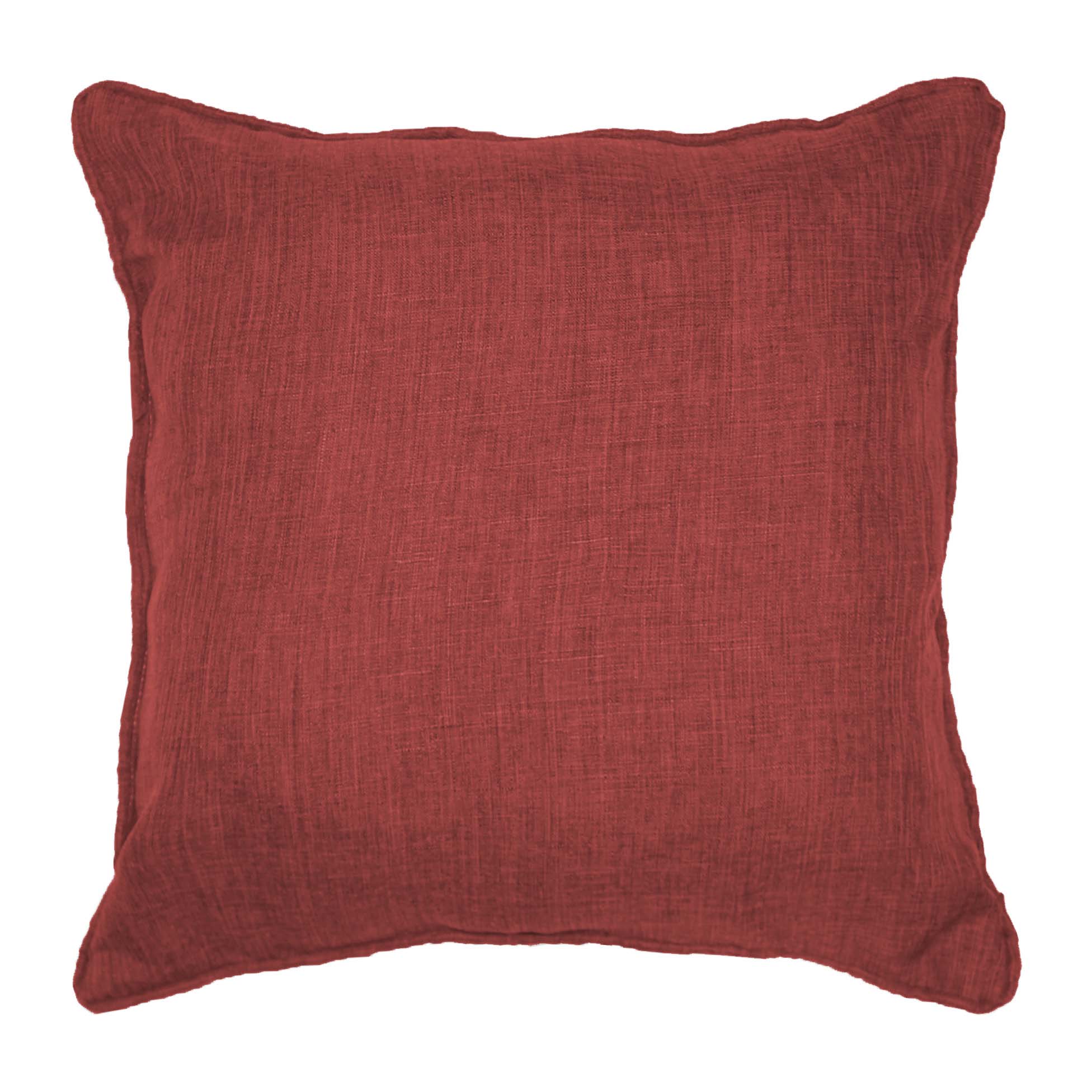 Coussin passepoil 60 x 60 cm Chambray Uni Newtons carmin