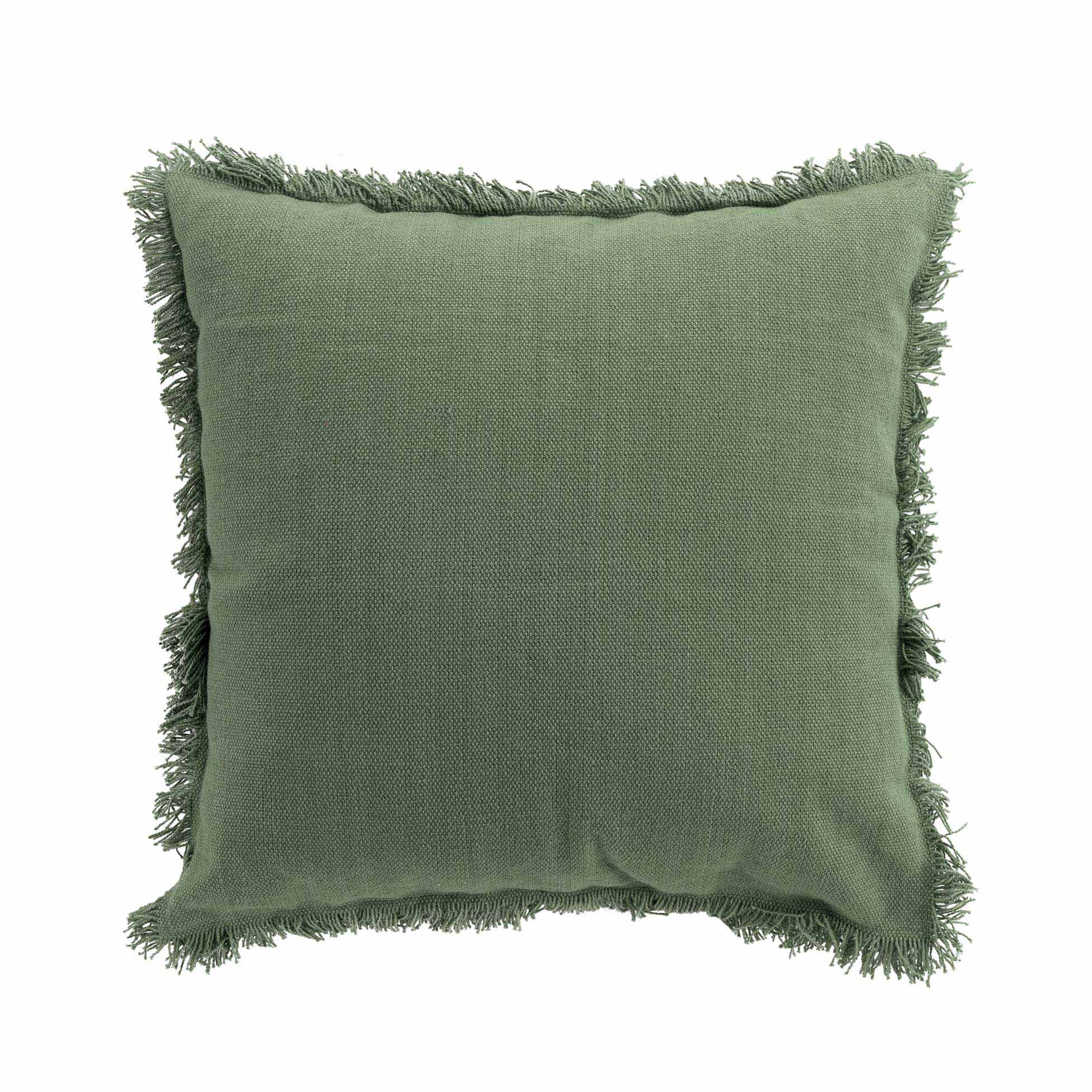 Coussin a franges 45 x 45 cm Vanina kaki