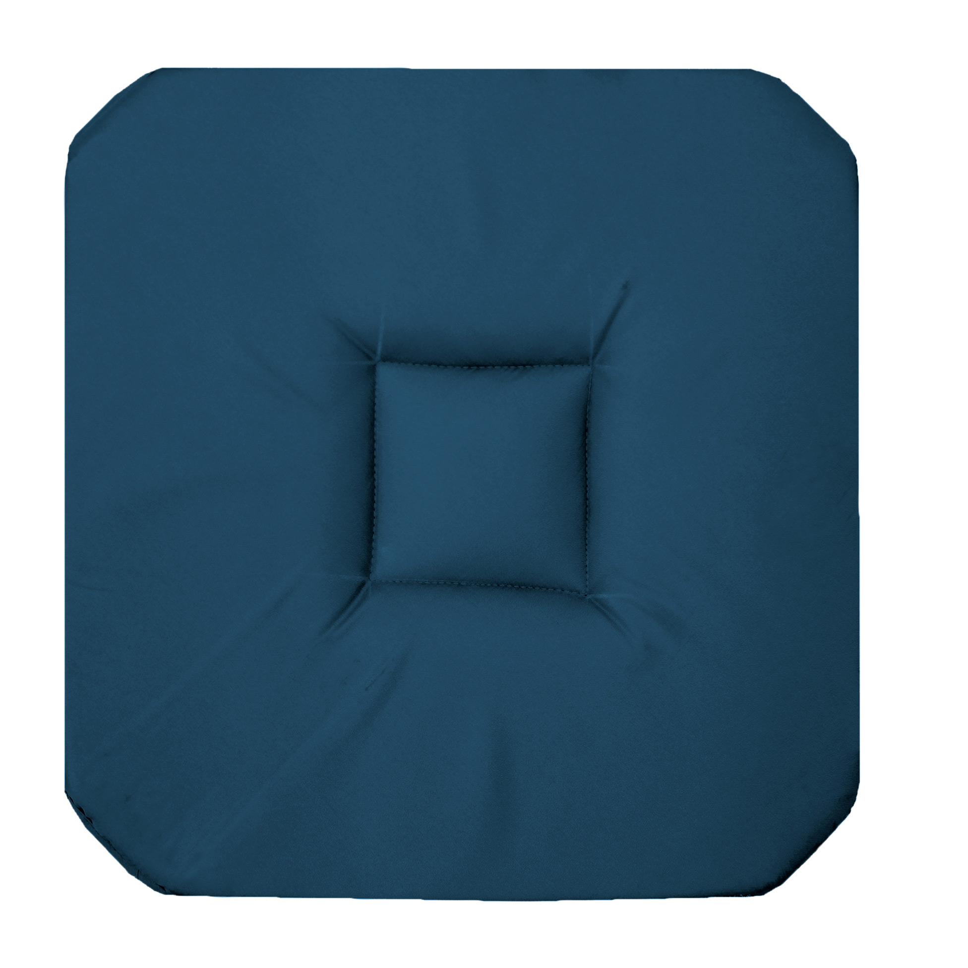 Coussin galette de chaise 4 rabats 36 x 36 cm bleu marine panama