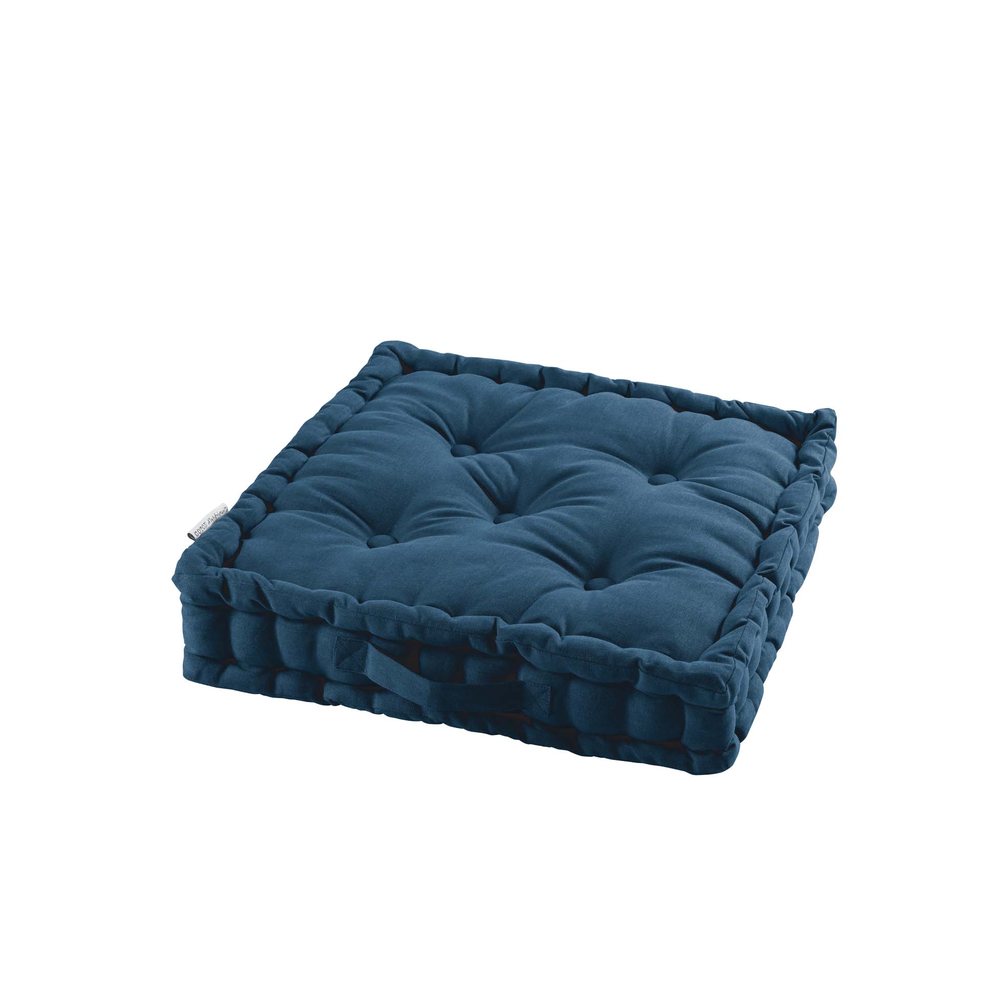 Coussin de sol matelass bleu marine 45 cm