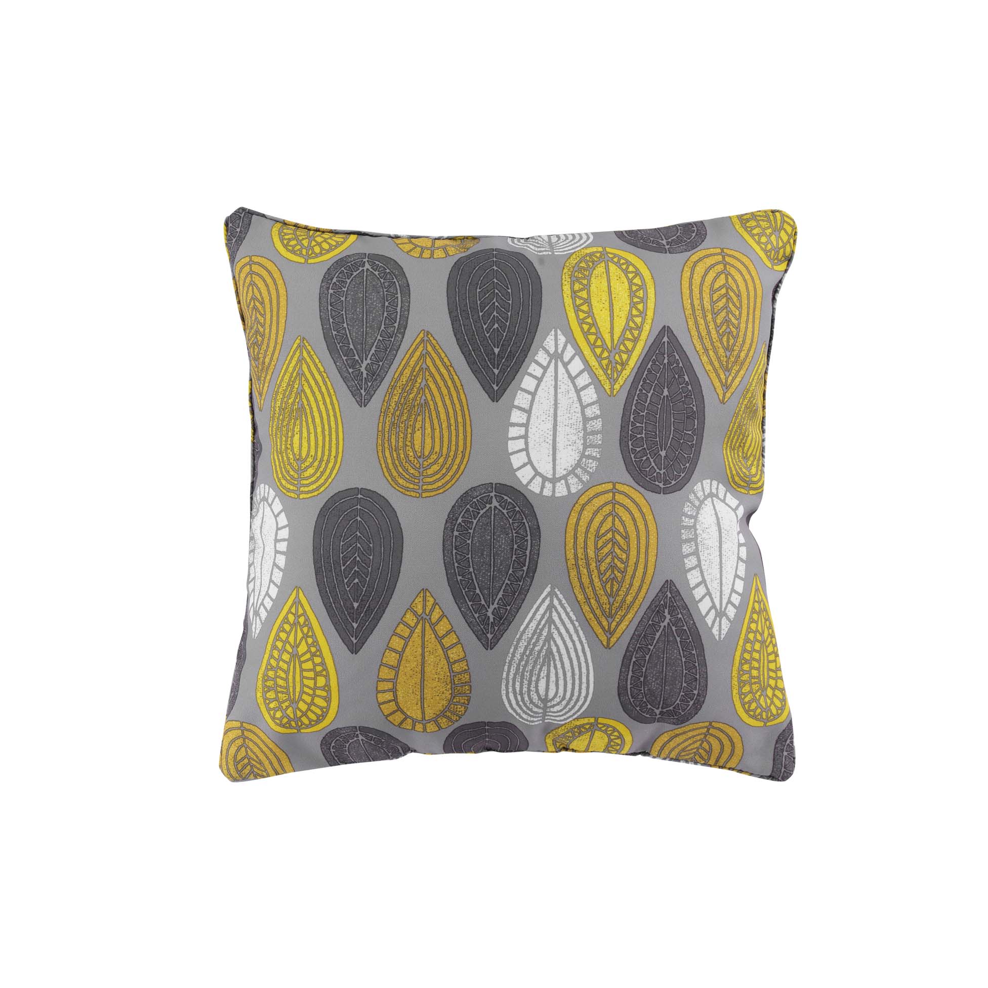 Coussin Passepoil 40 x 40 cm Palpito anthracite jaune