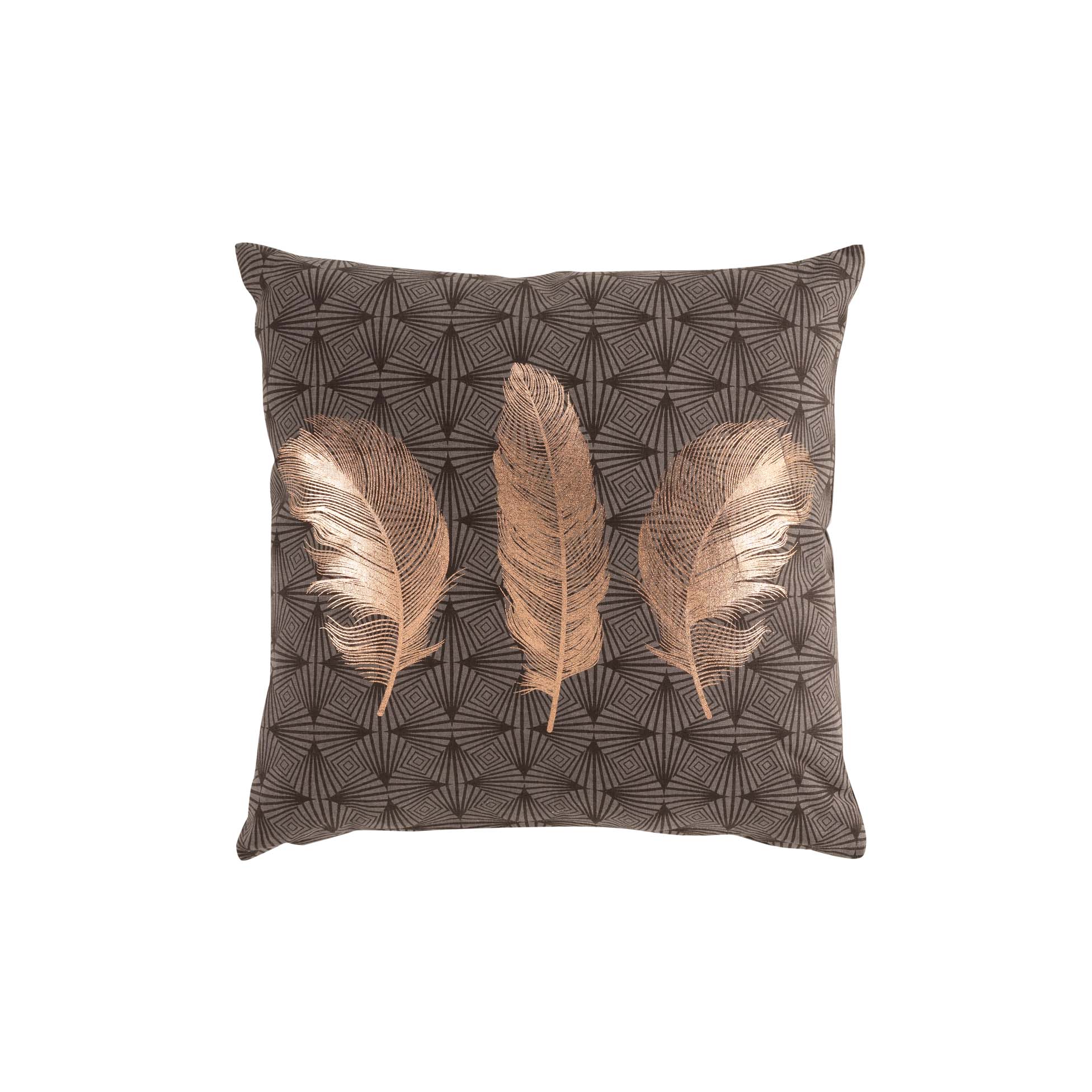 Coussin dhoussable mtallis Plumes Love