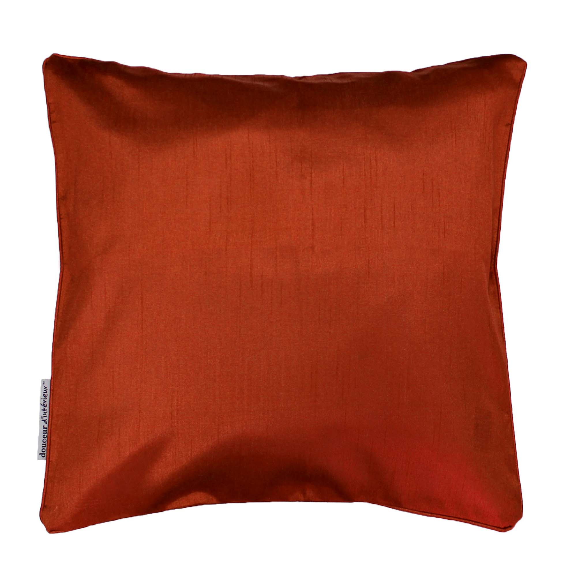 Housse de coussin Polyester Shantung Uni Shana Terracotta 40 x 40 cm