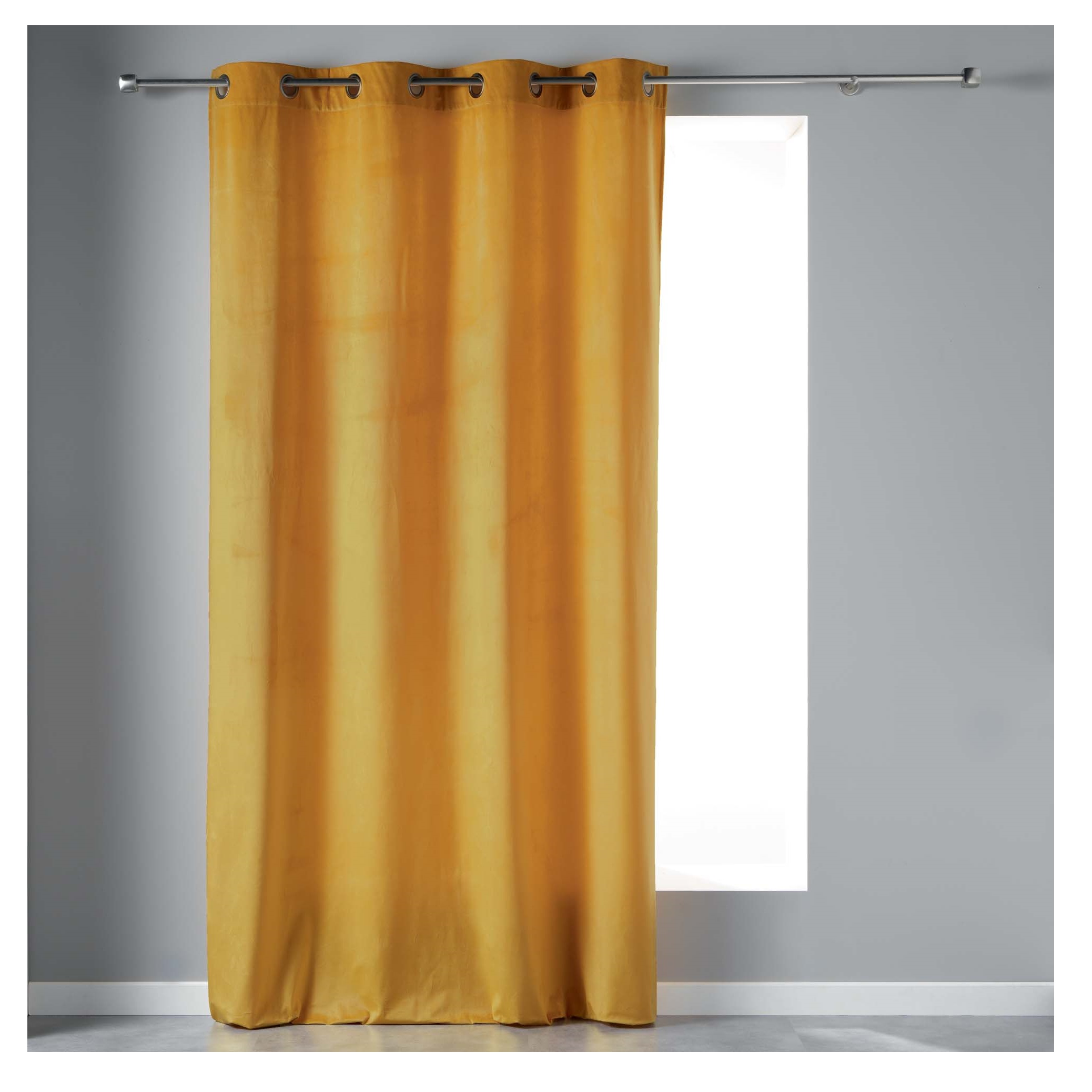 Rideau a oeillets velours 140 x 240 cm Velvetina Jaune