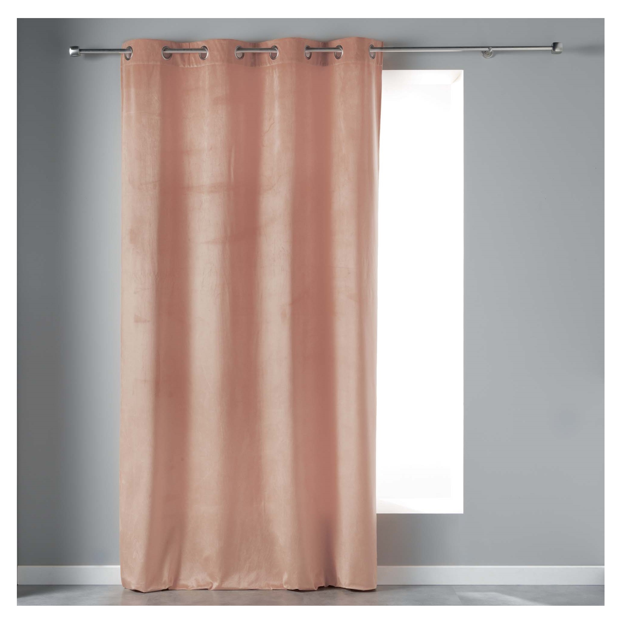 Rideau a oeillets velours 140 x 240 cm Velvetina Rose dragee