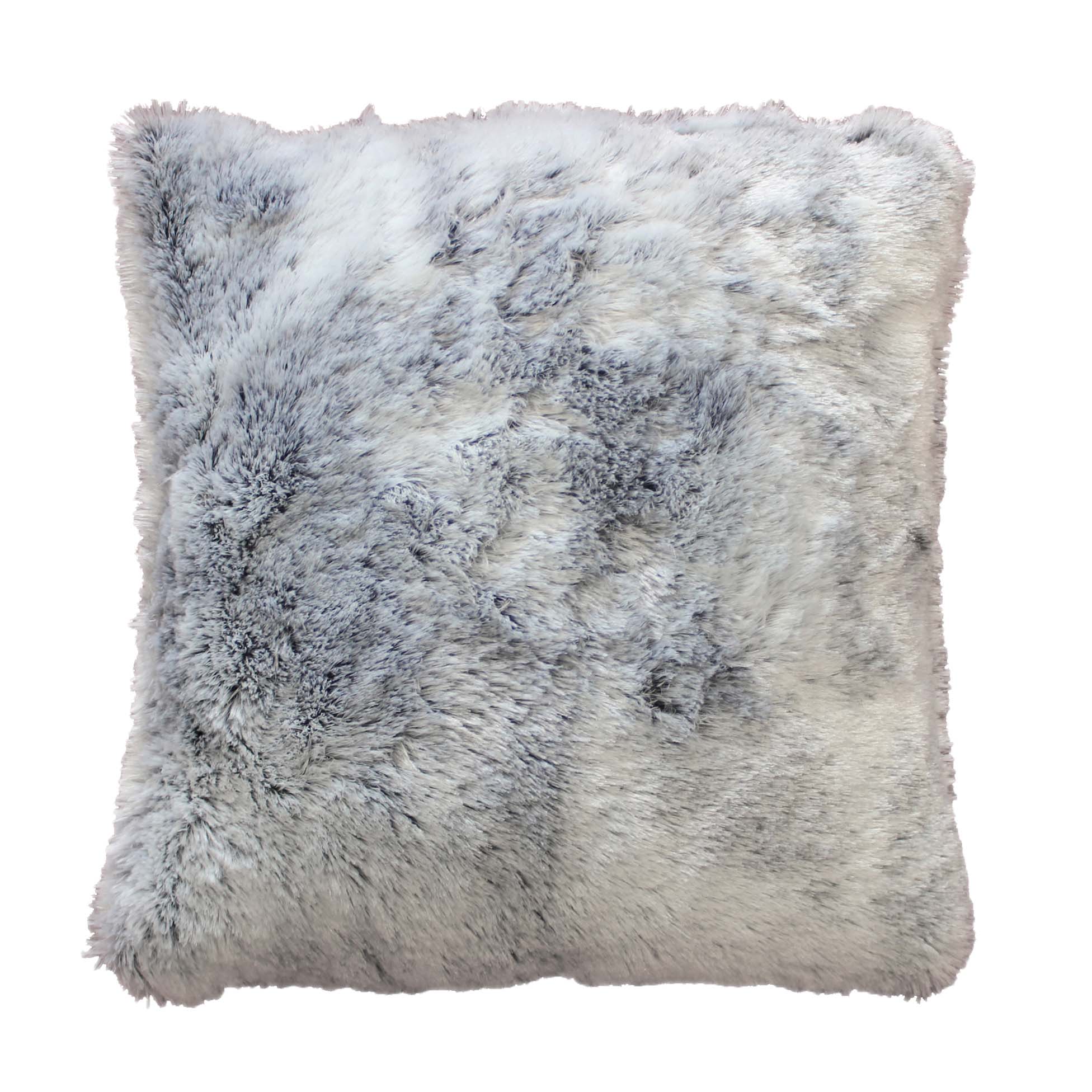 Housse de Coussin imitation fourrure Antartic gris