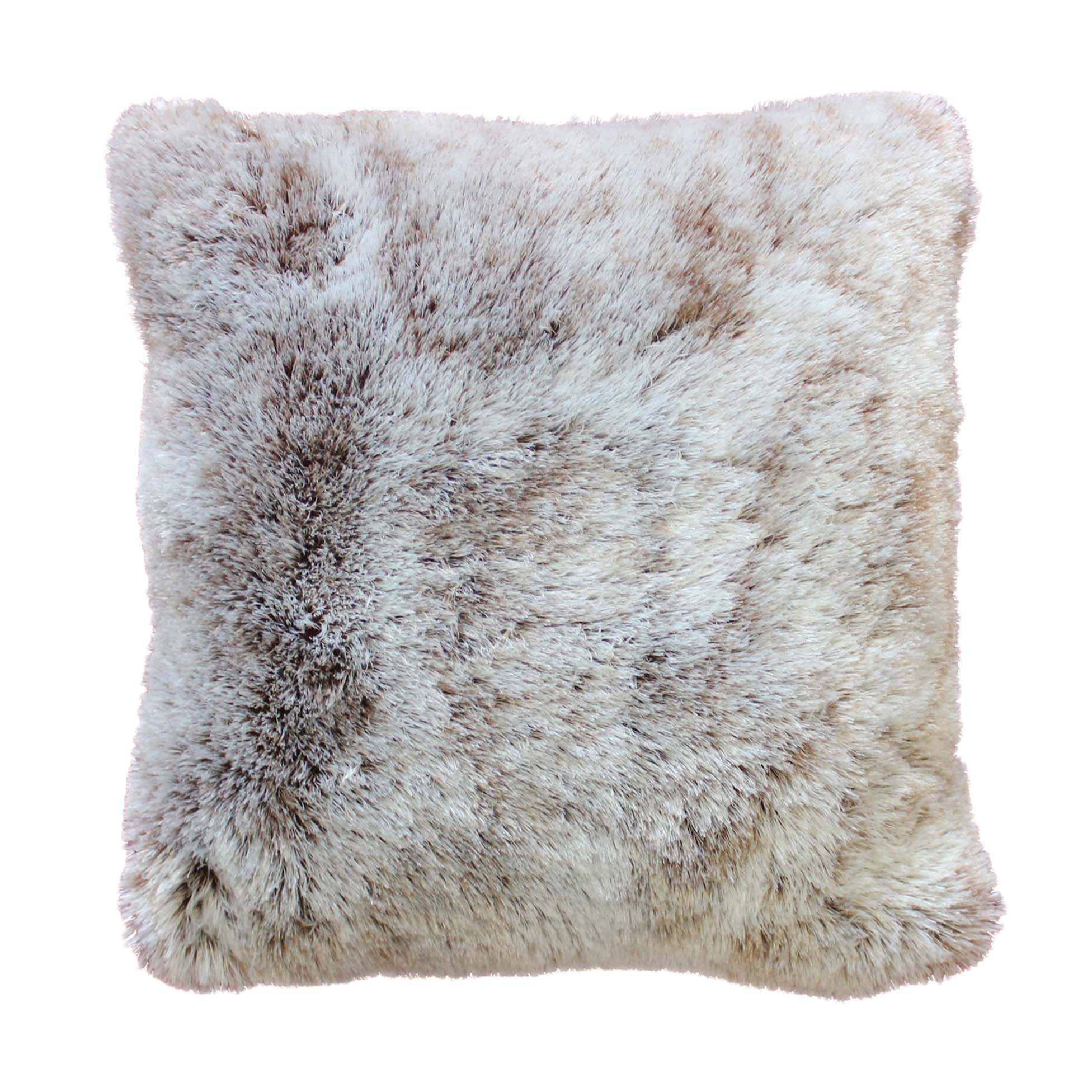 Housse de Coussin imitation fourrure Antartic choco