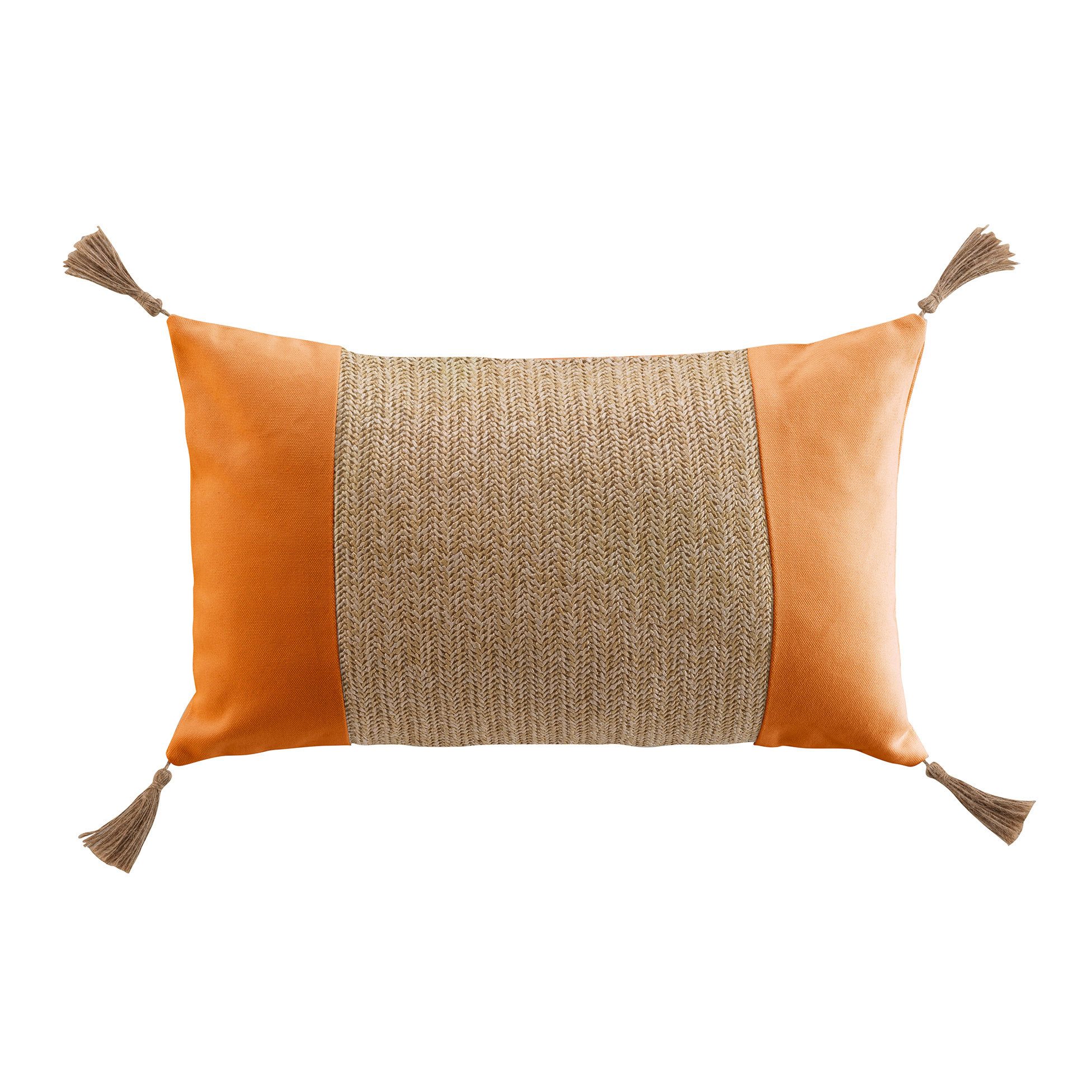 Coussin 30 x 50 cm Raphia terracotta