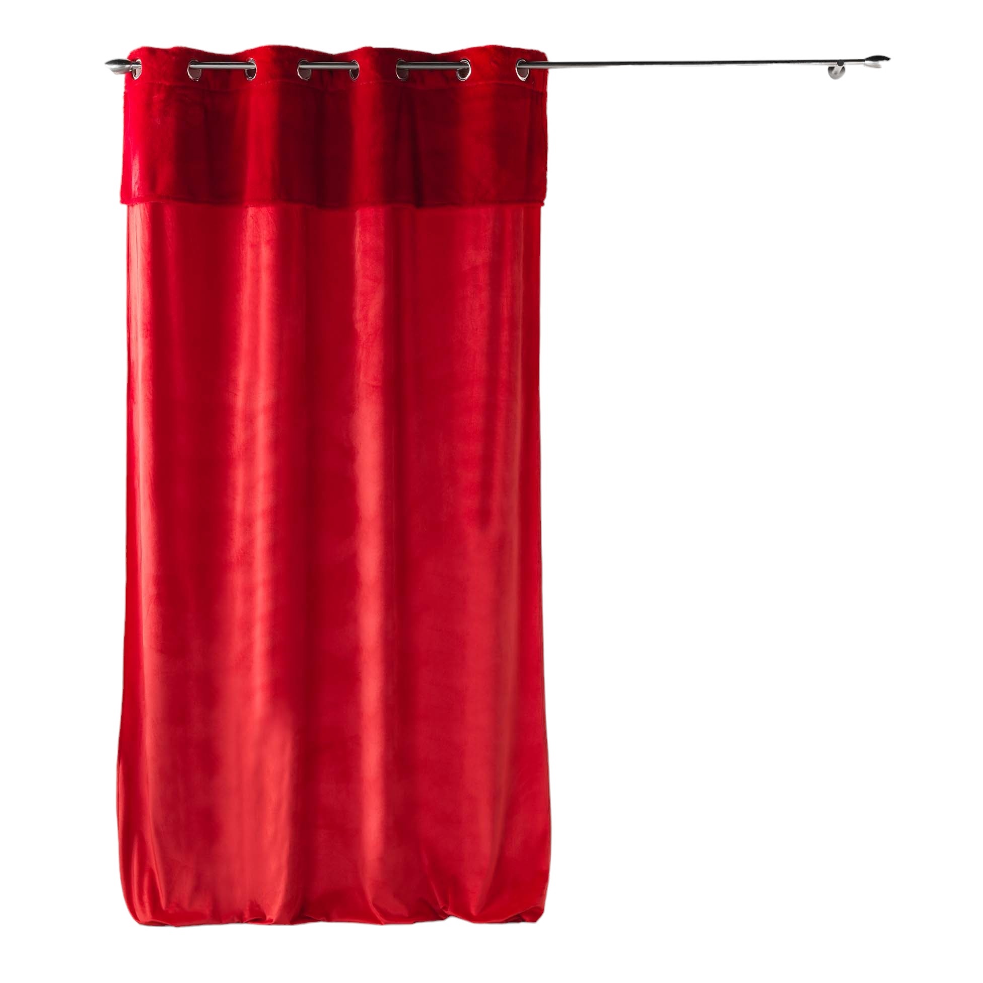 Rideau a poils doux 140 x 240 cm Caresses rouge