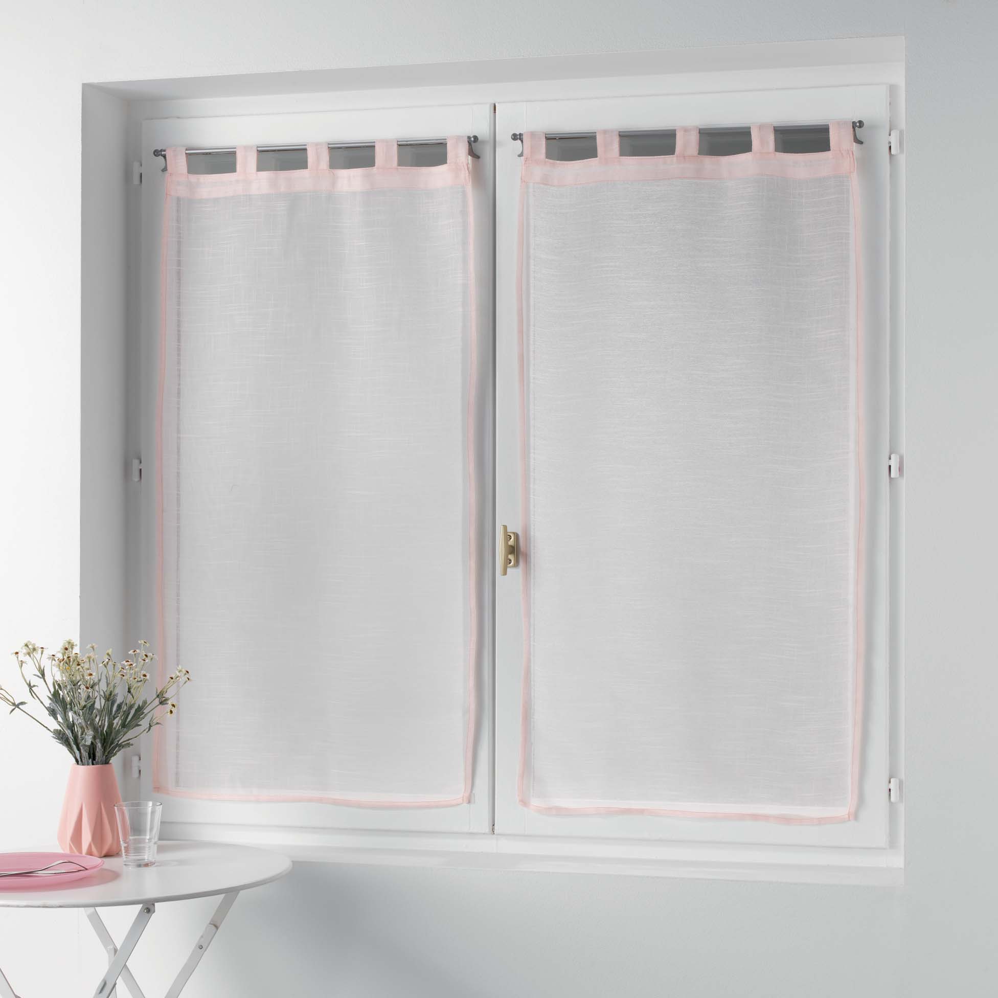 Paire de Rideaux Voile 60 x 90 cm Zazy rose