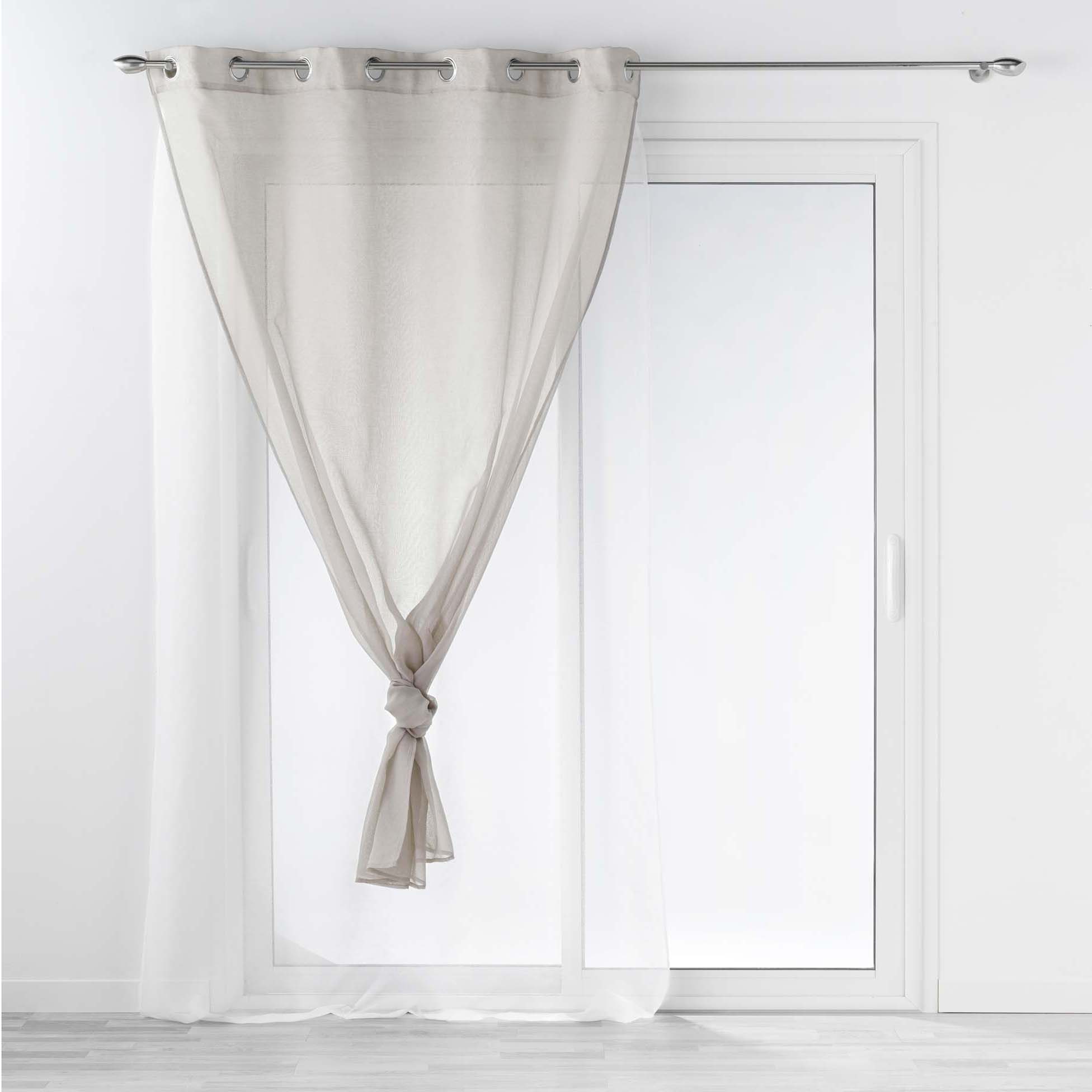 Rideau voile double sable 140 x 240 cm Duettos gris