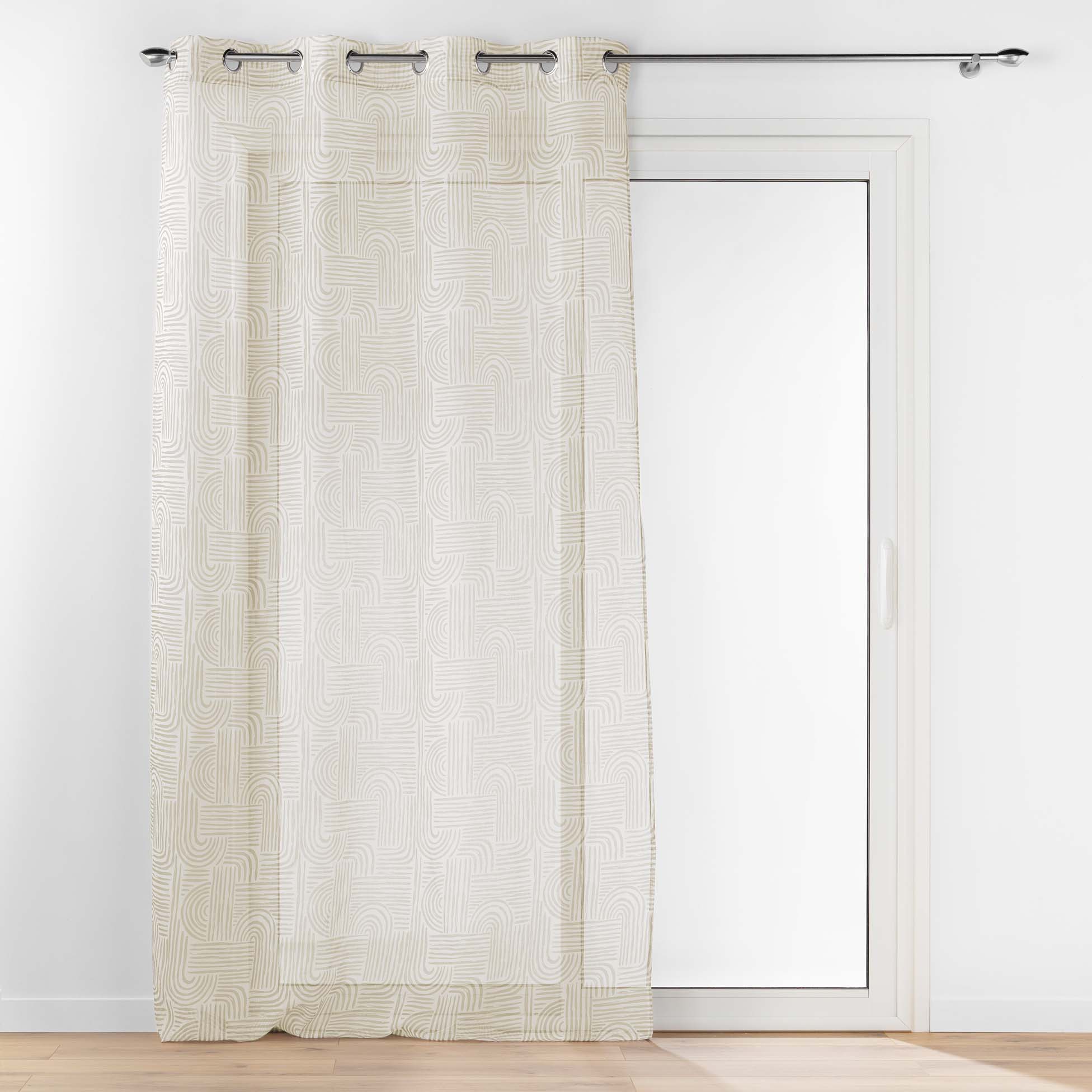 Rideau voile sable Pandore blanc 140 x 240 cm