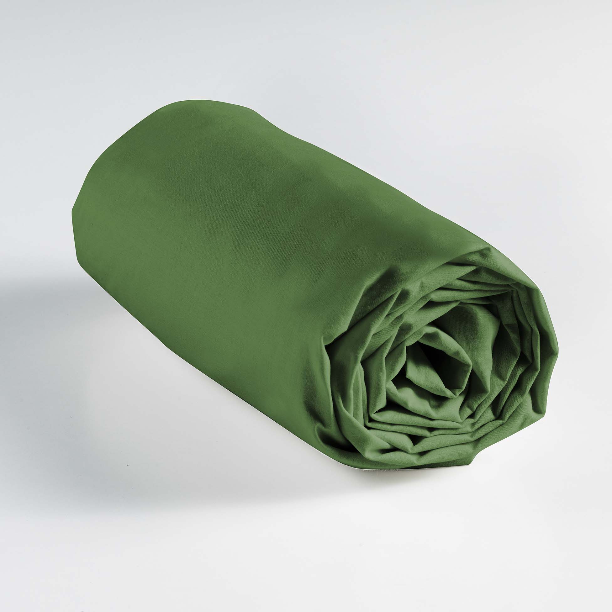 Drap housse coton 90 x 190 cm vert sapin