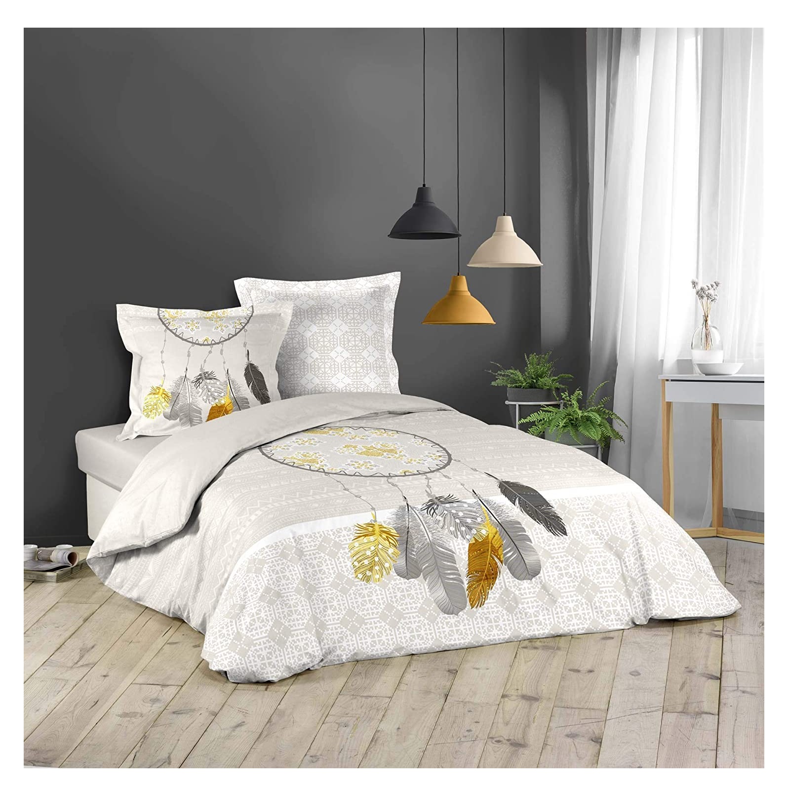 Parure De Lit Princesse 100% Coton - Housse Couette 140x200cm + Taie 63x63cm - Pour Enfant - Lavable Machine