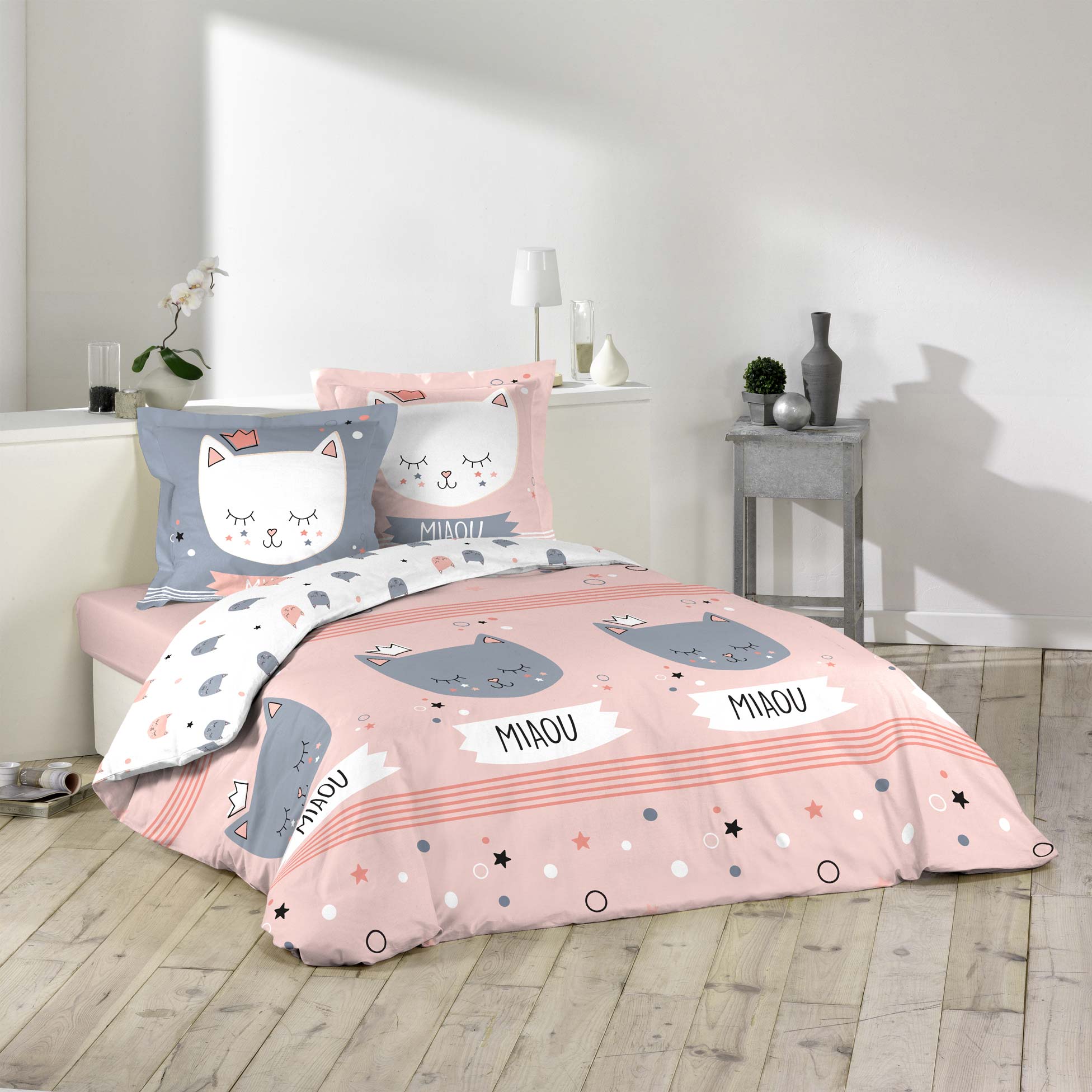 Parure Housse de couette Collection Miaou Le chat