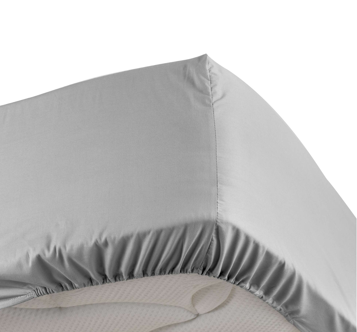 Drap Housse percale 180x200cm gris