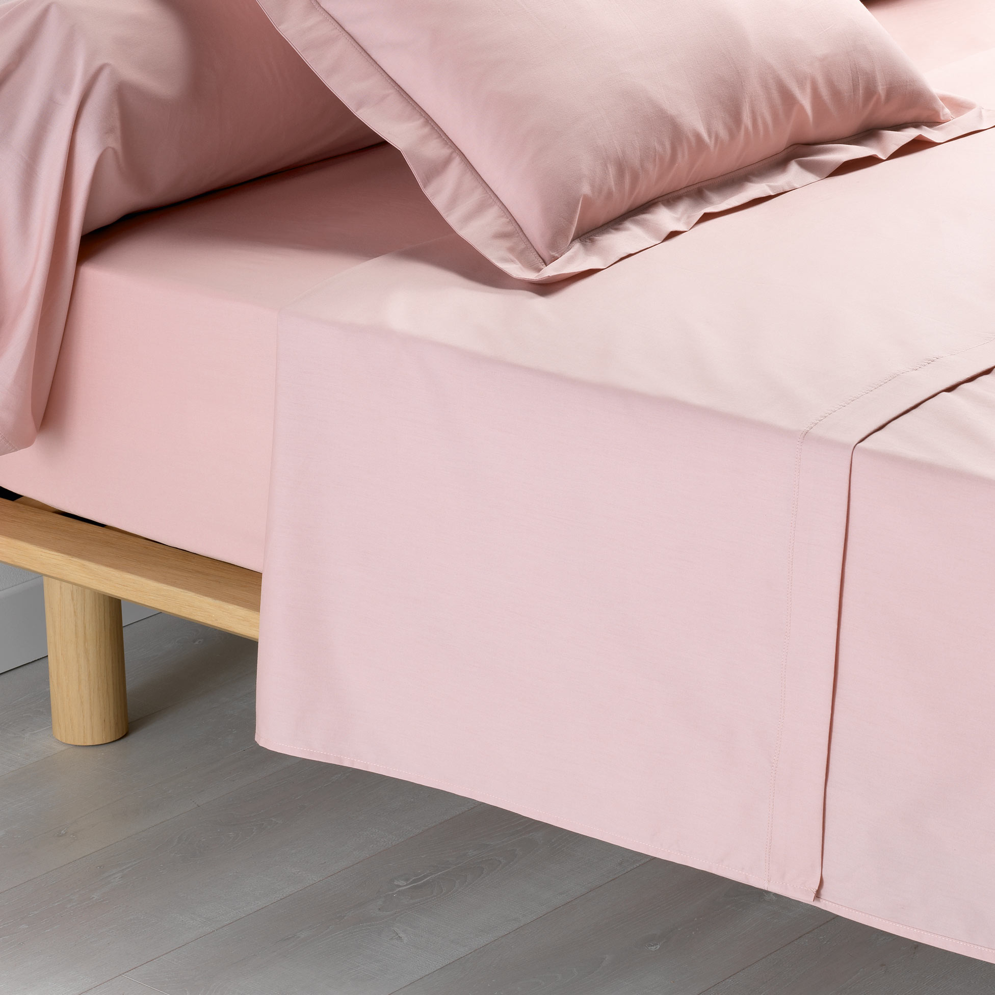 Drap plat percale 180x290cm rose