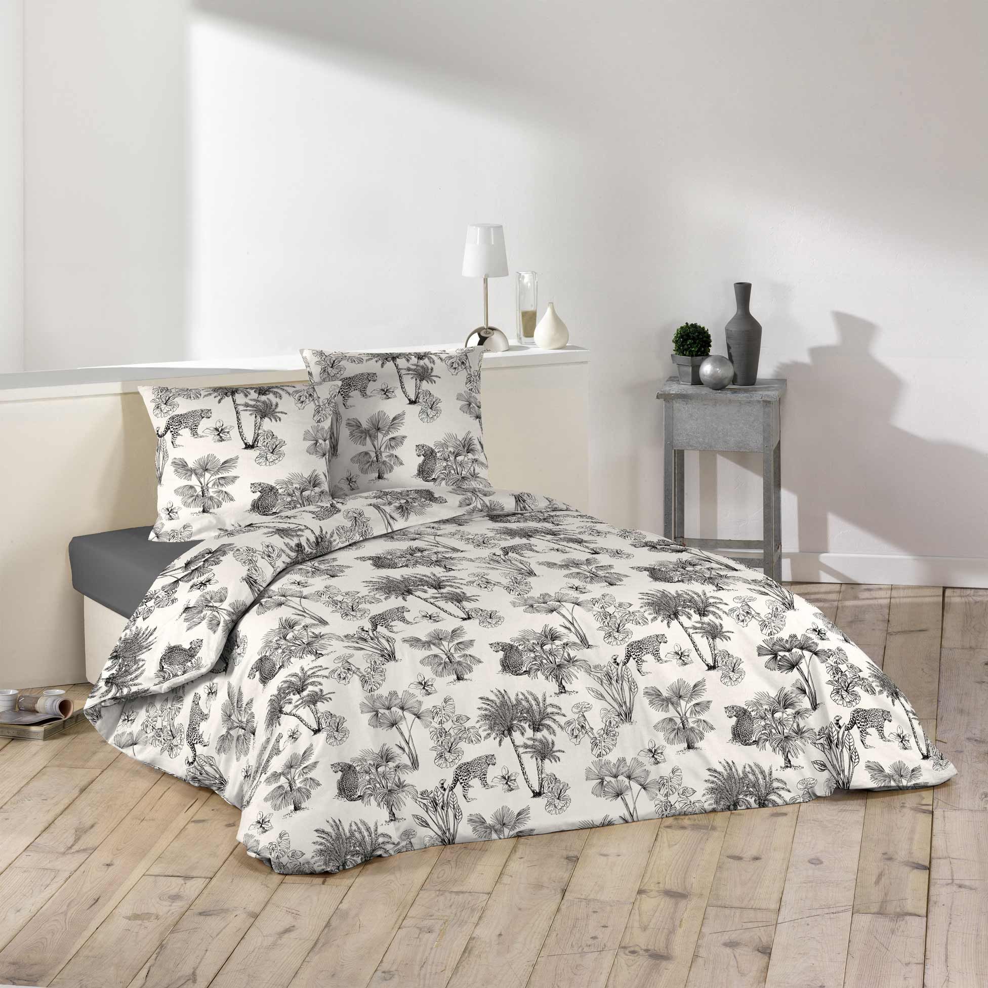 Parure Housse de couette Microfibre Collection Panthre Palmy