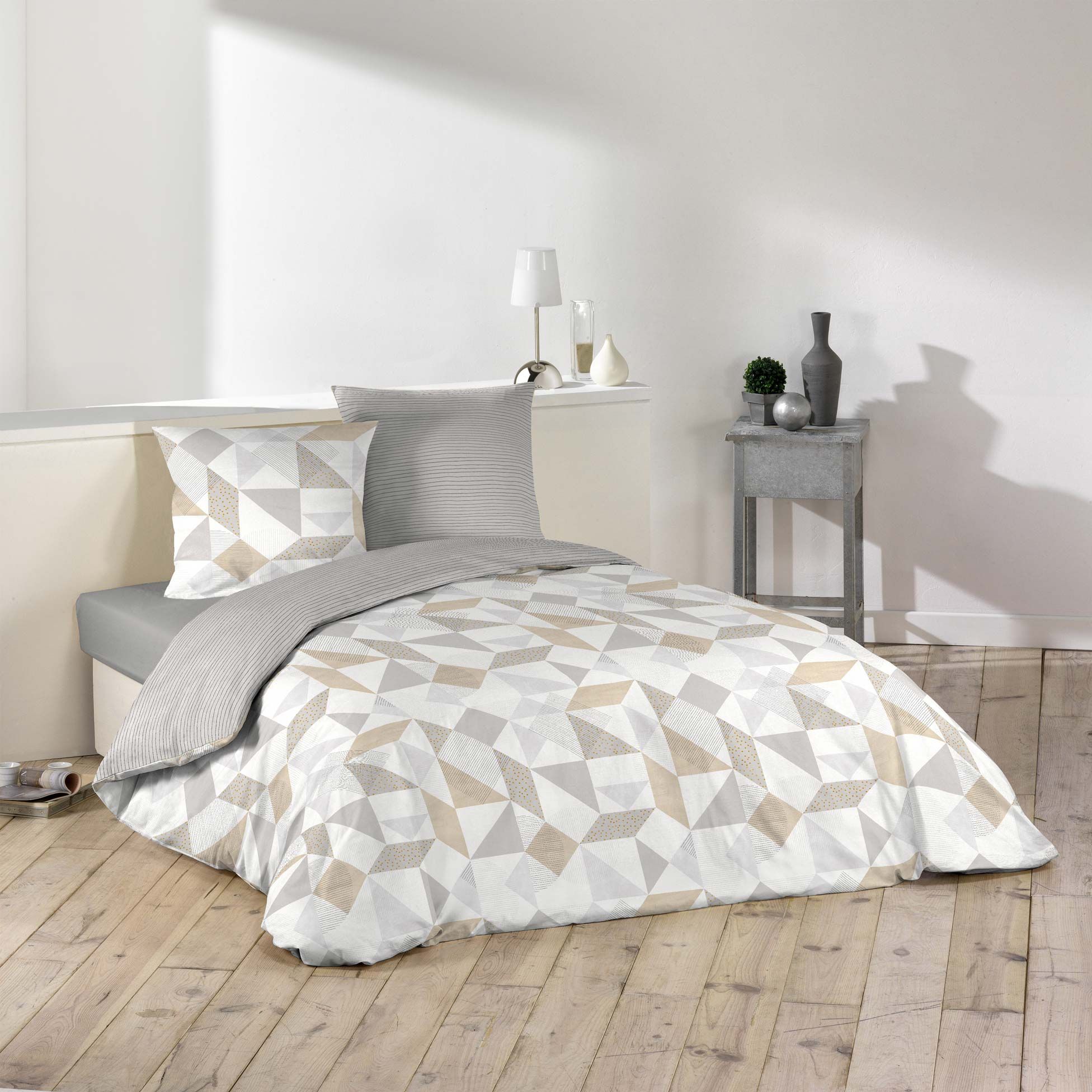 Parure Housse de couette Microfibre Collection Geo-Spline