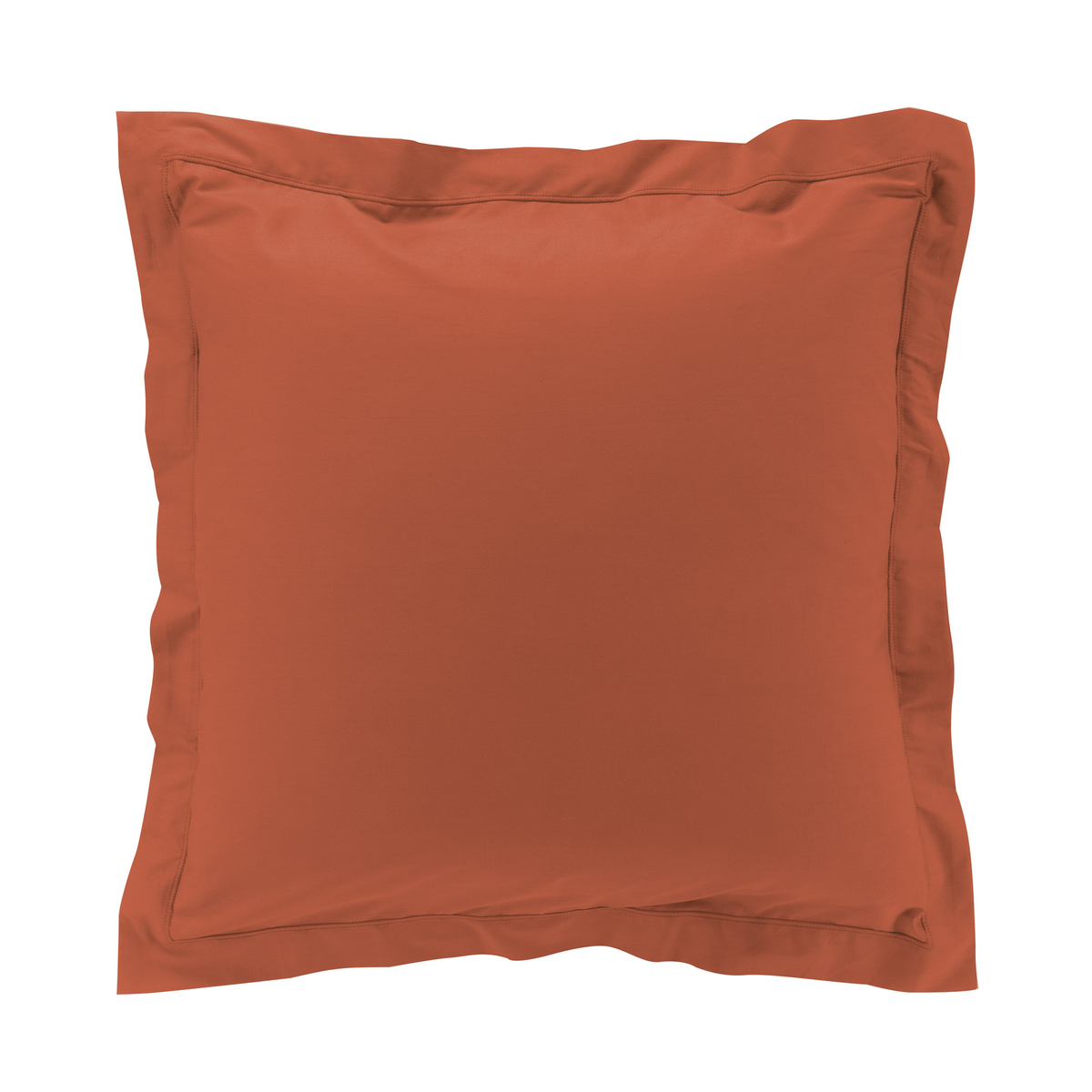 Taie d'oreiller Percale Coton Terracotta 63x63cm