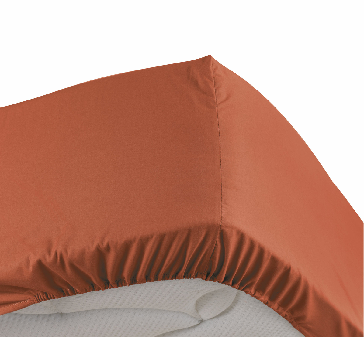 Drap Housse percale 180x200cm terracotta