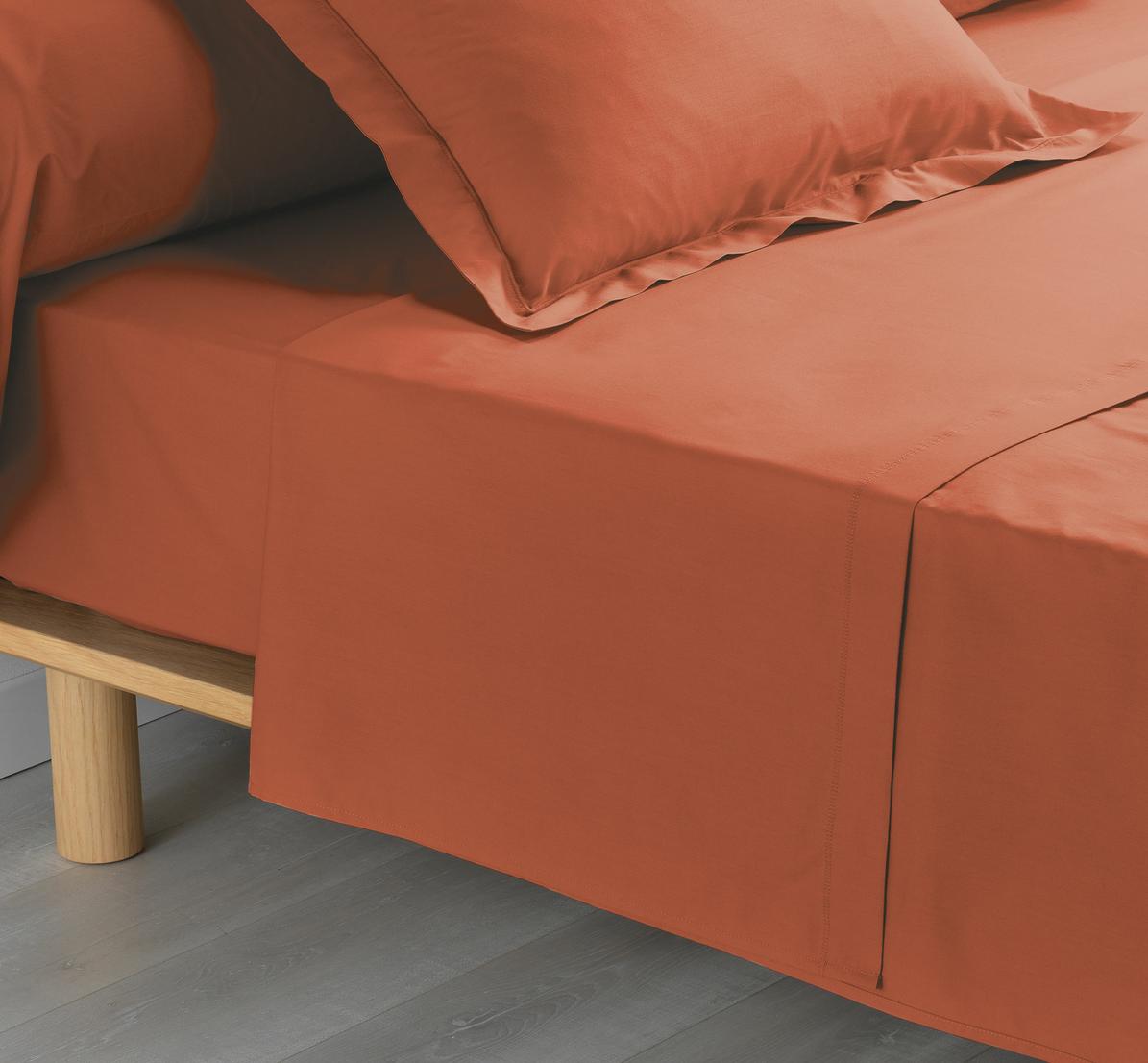 Drap plat percale 180x290cm terracotta