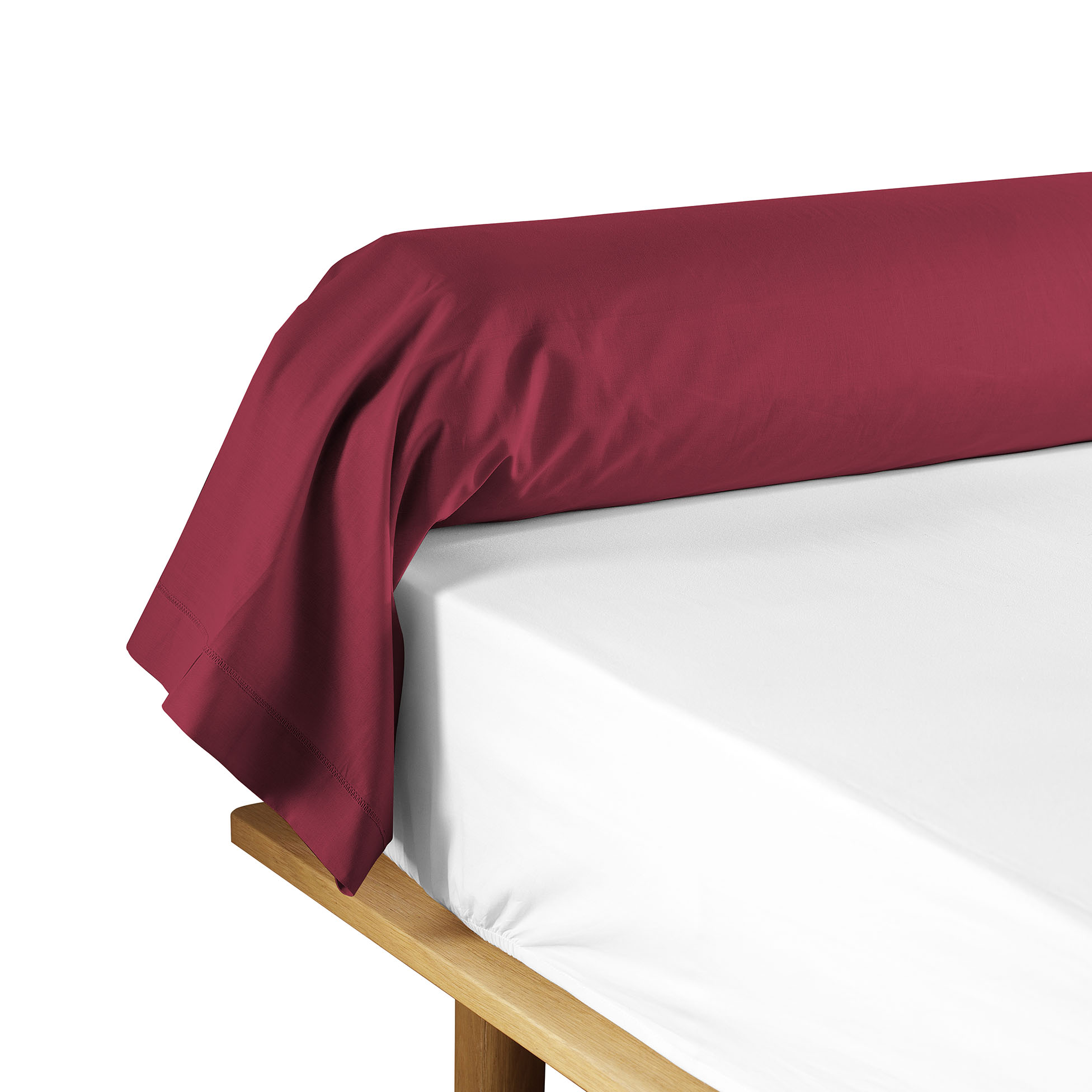 Taie de traversin 85 x 185 cm Couleur emotion rouge marsala