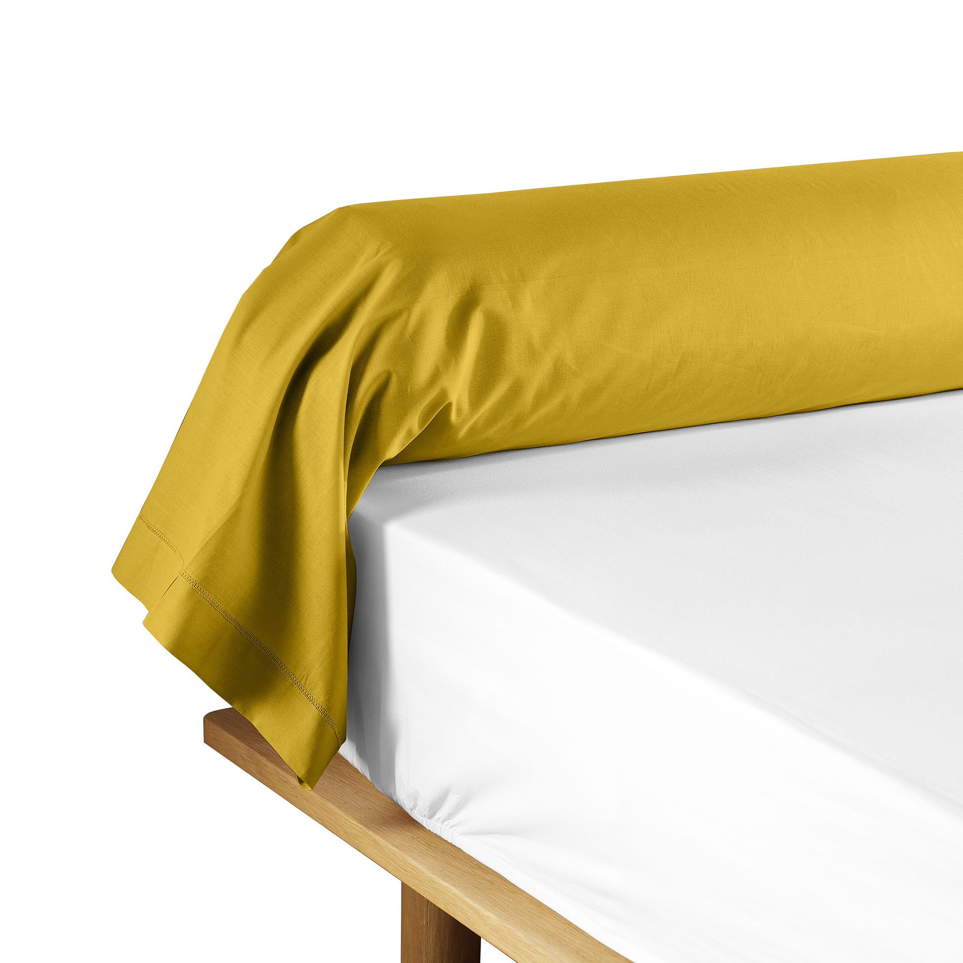 Taie de traversin 85 x 185 cm Couleur emotion jaune curry