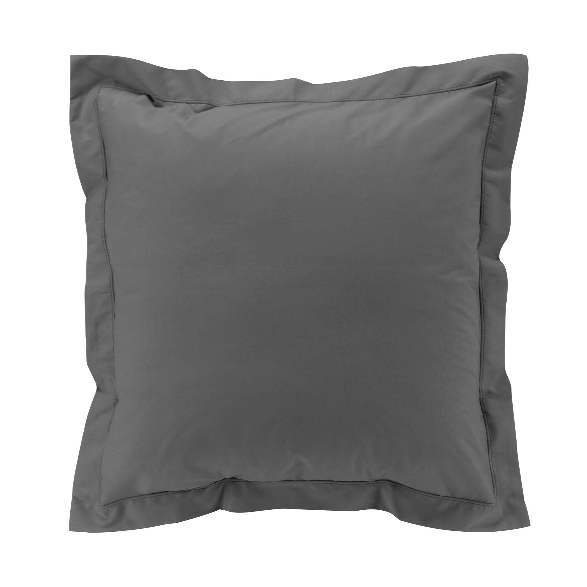 Taie d oreiller 63 x 63 cm Percale de coton gris acier