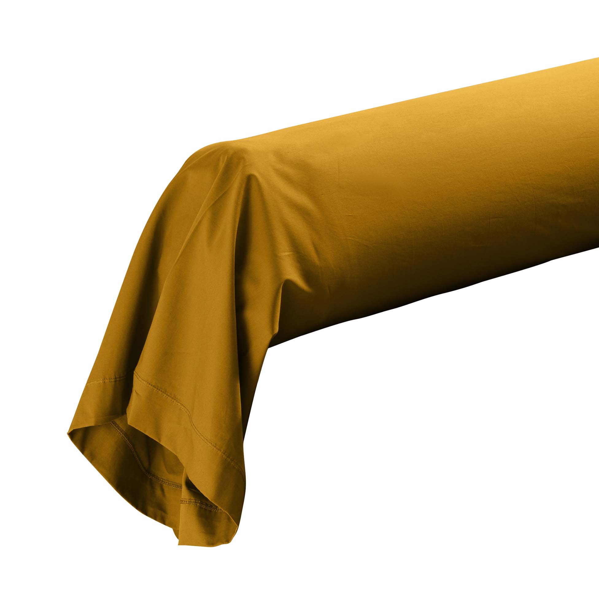 Taie de traversin 85 x 185 cm Percale de coton jaune curry