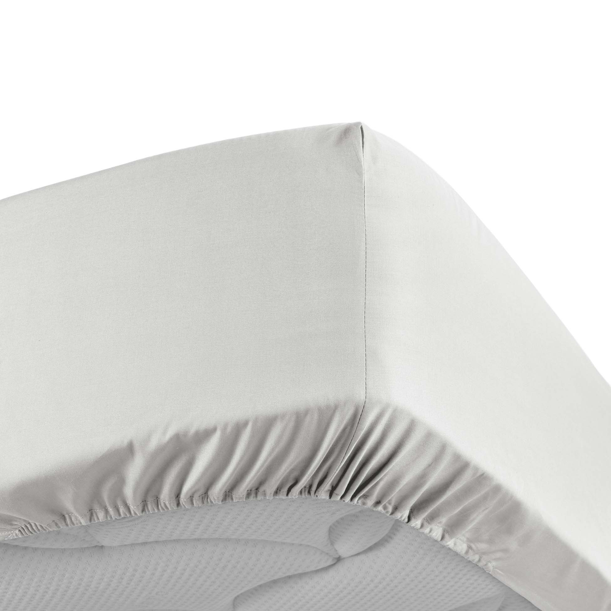 Drap housse 90 x 190 cm Percale de coton blanc