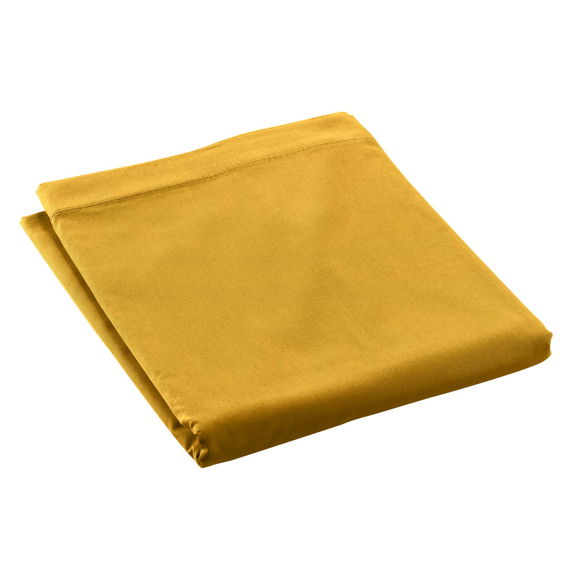 Drap plat 180 x 290 cm Percale de coton curry