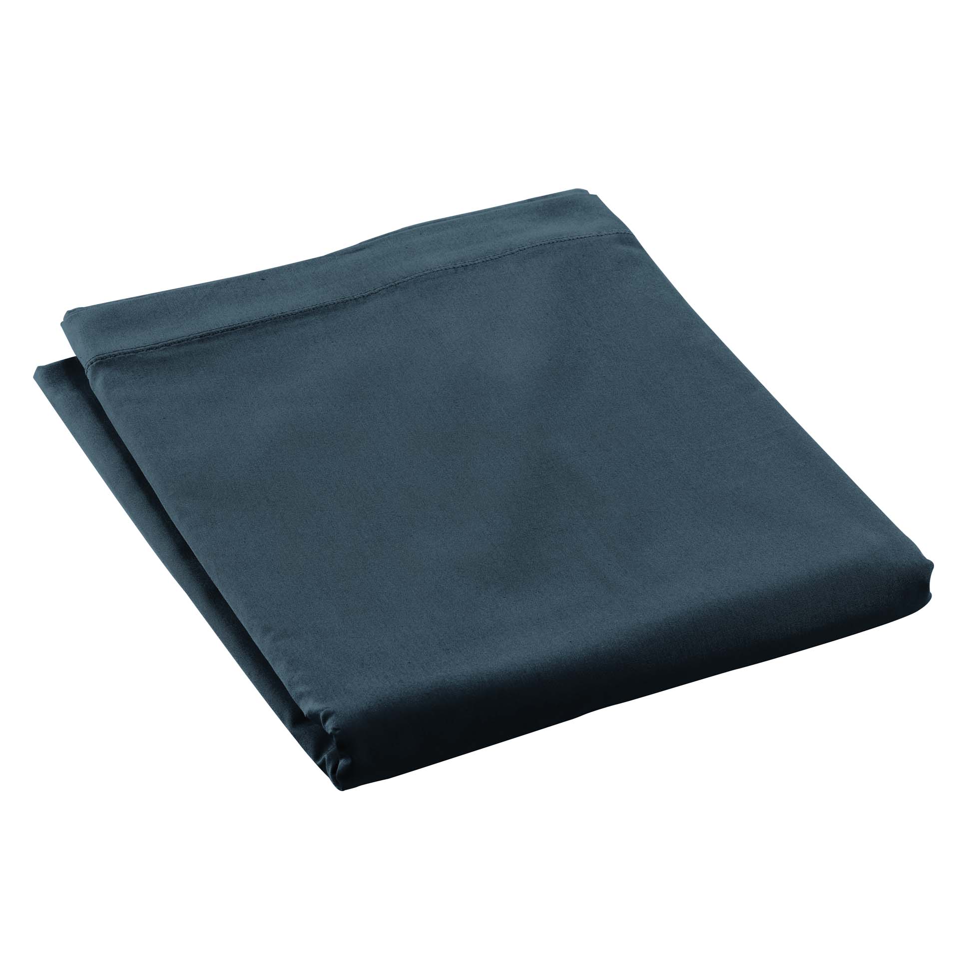 Drap plat 240 x 300 cm Percale de coton bleu nuit