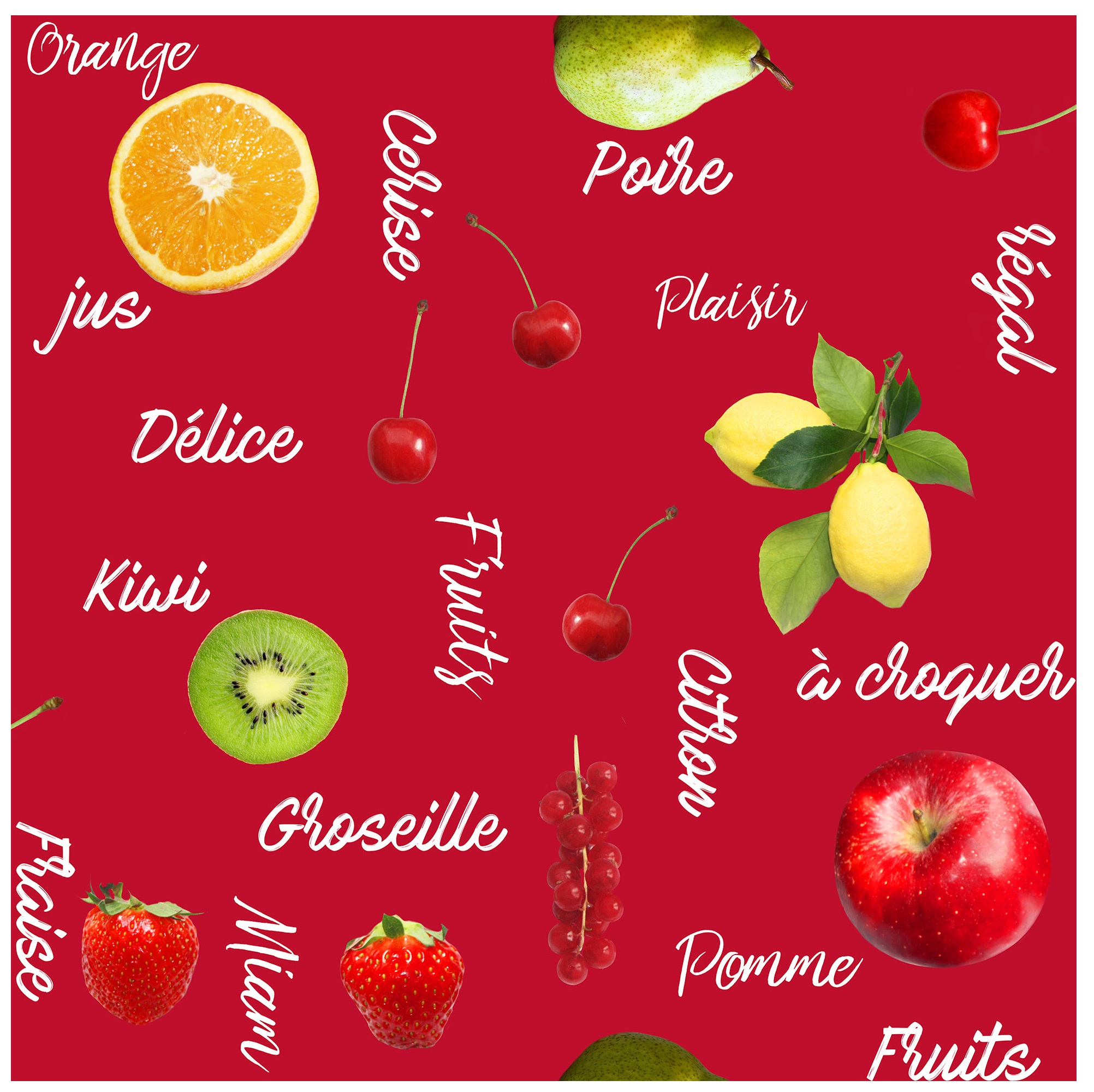 Rouleau de nappe toile ciree 20 m Fruits rouge